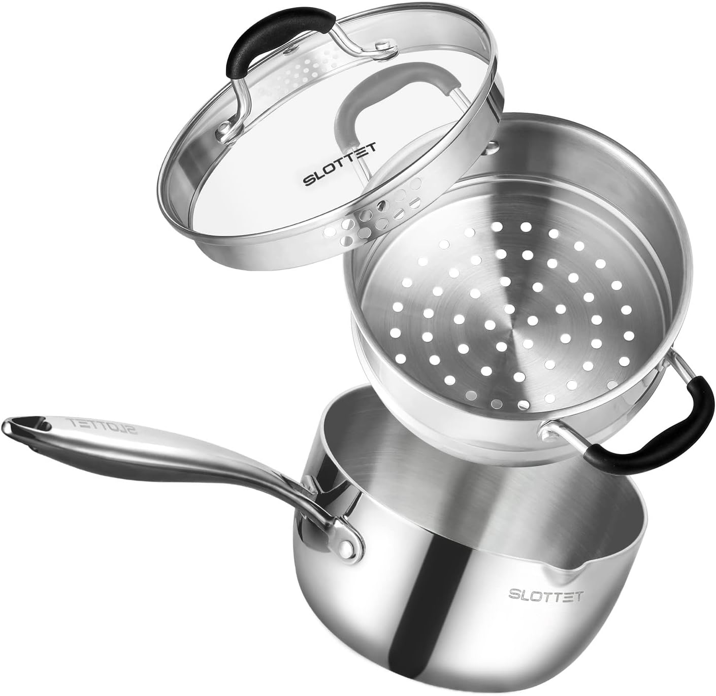 Tri-Ply Whole-Clad Stainless Steel Saucepan, Special Small Multipurpose Pot with...