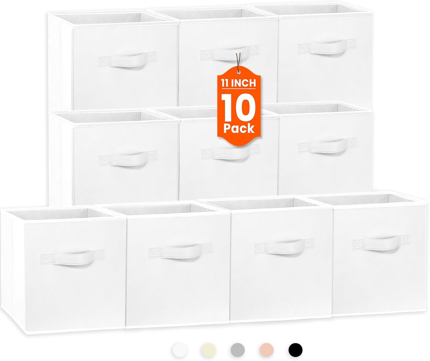 Criusia Storage Cubes, 11 Inch Cube Storage Bins for Shelves Closet Nursery Bedr...