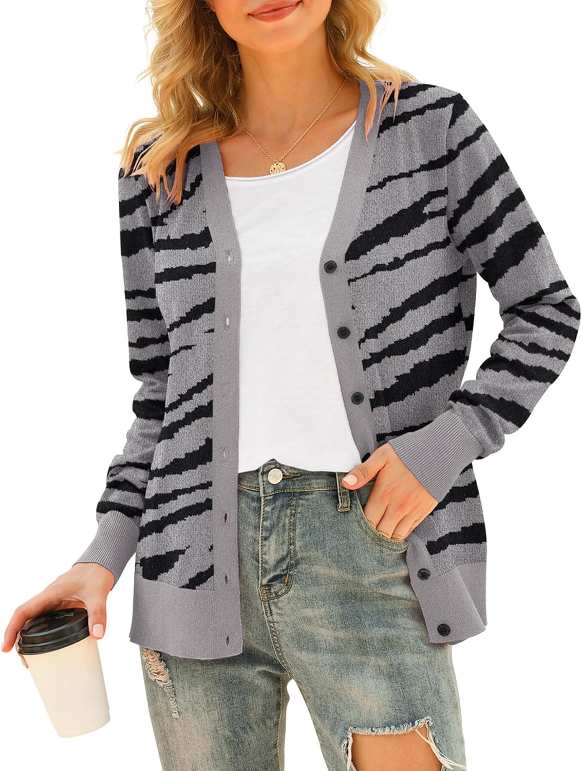 VIISHOW Women's V Neck Button Down Knitwear Long Sleeve Soft Basic Knit Cardigan...