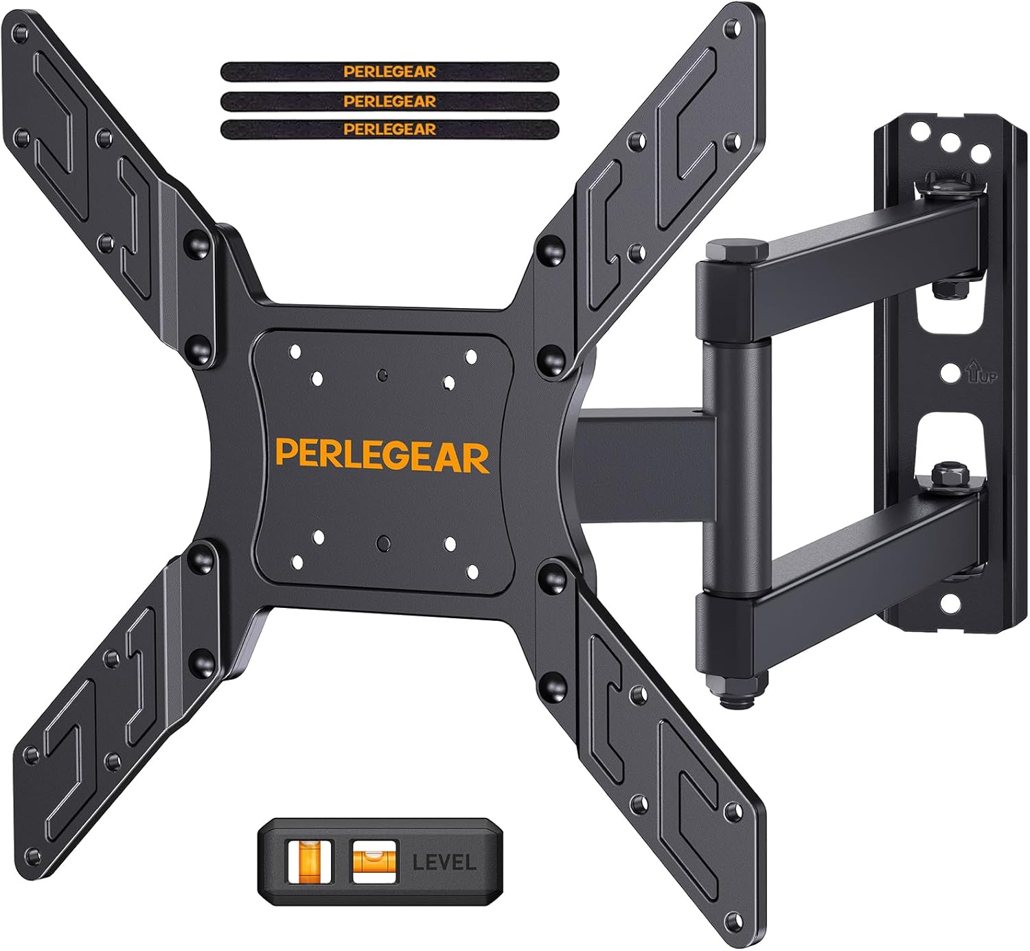 Perlegear TV Wall Bracket for 26-60 Inch Flat & Curved TVs up to 45kg, Swivels T...