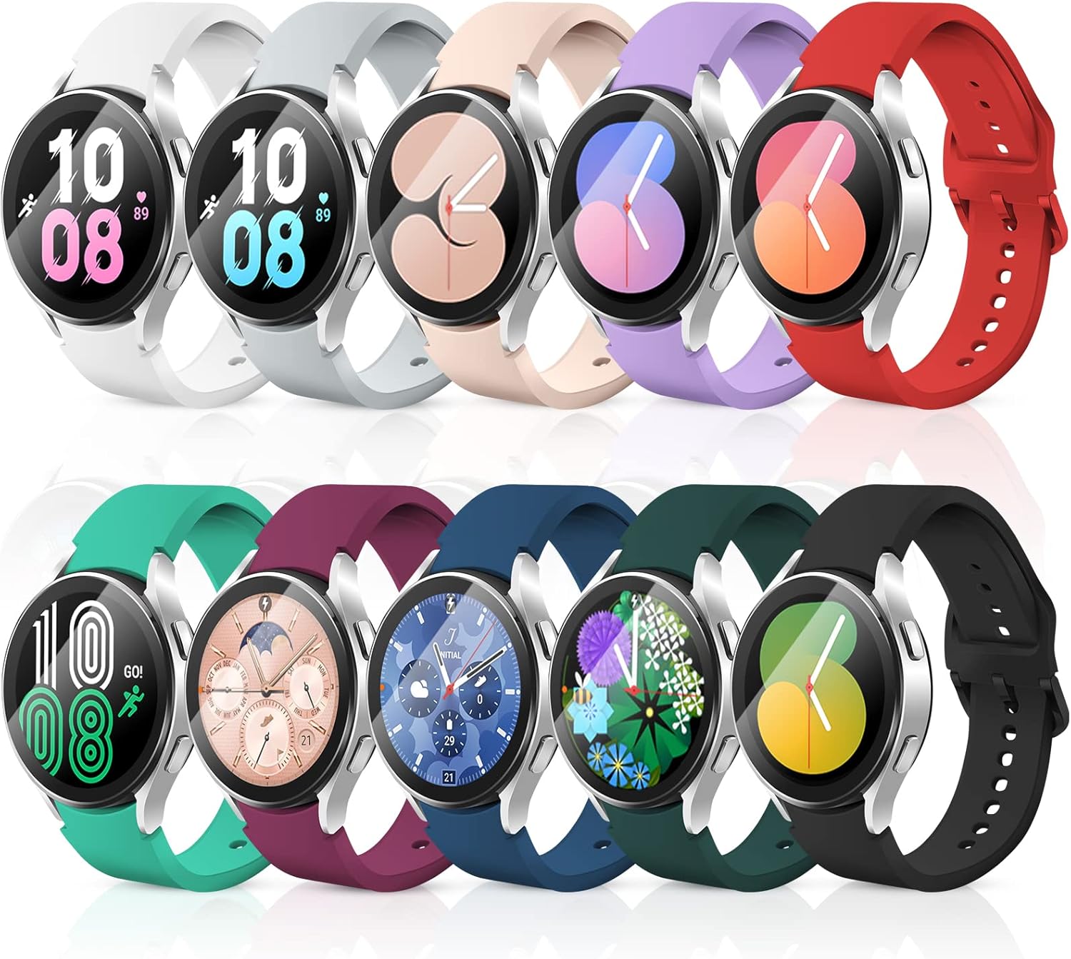 aceyoon 10PCS Straps Compatible with Samsung Galaxy Watch 6/5/4 40mm 44mm/Watch...