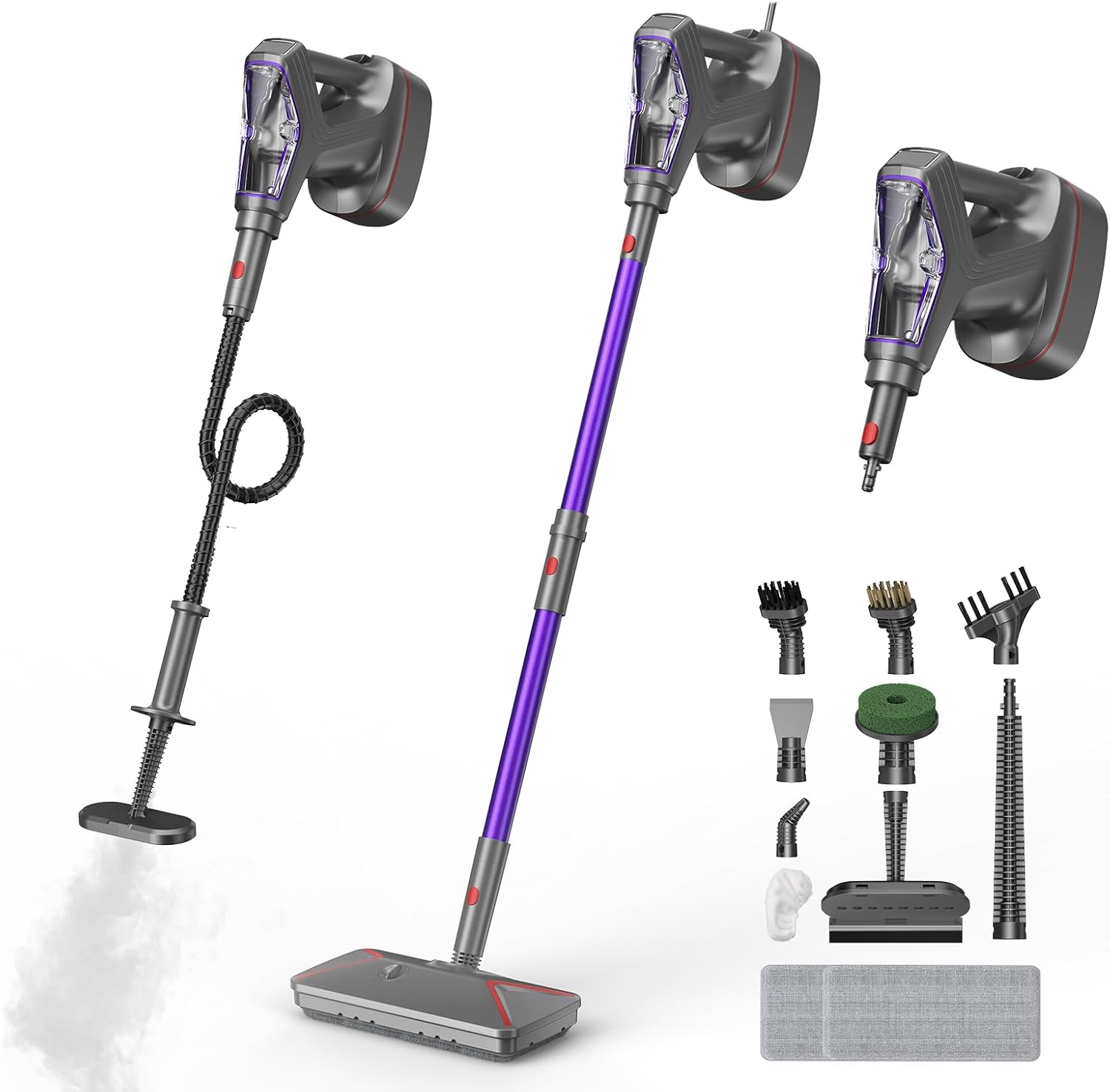 Steam Mop for Floor Cleaning - 29 in 1 Heavy Duty Powerful Handheld Steam Cleane...