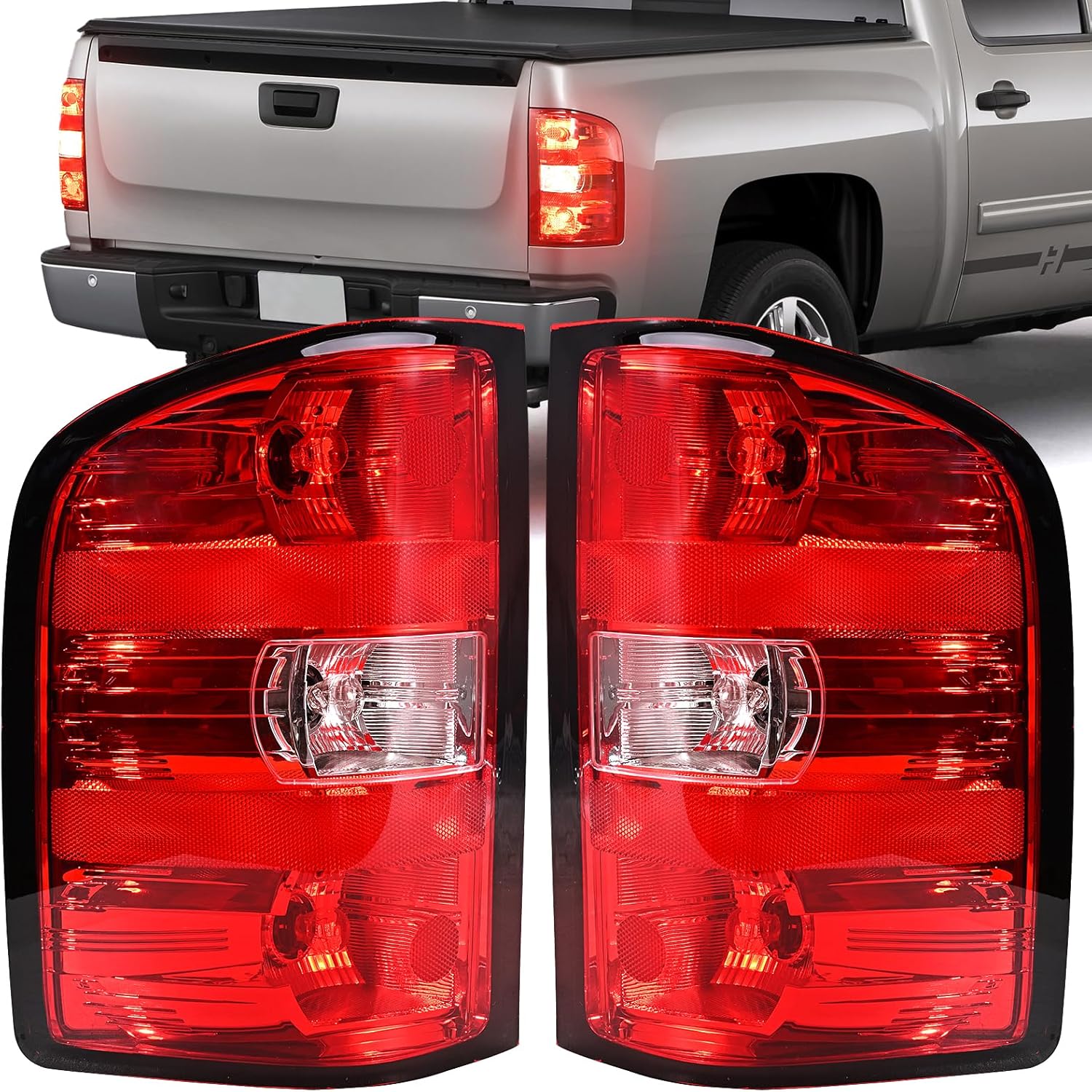 Tail Lights Assembly for Chevy Silverado 1500 2500 3500 2500HD 3500HD 2007 2008...