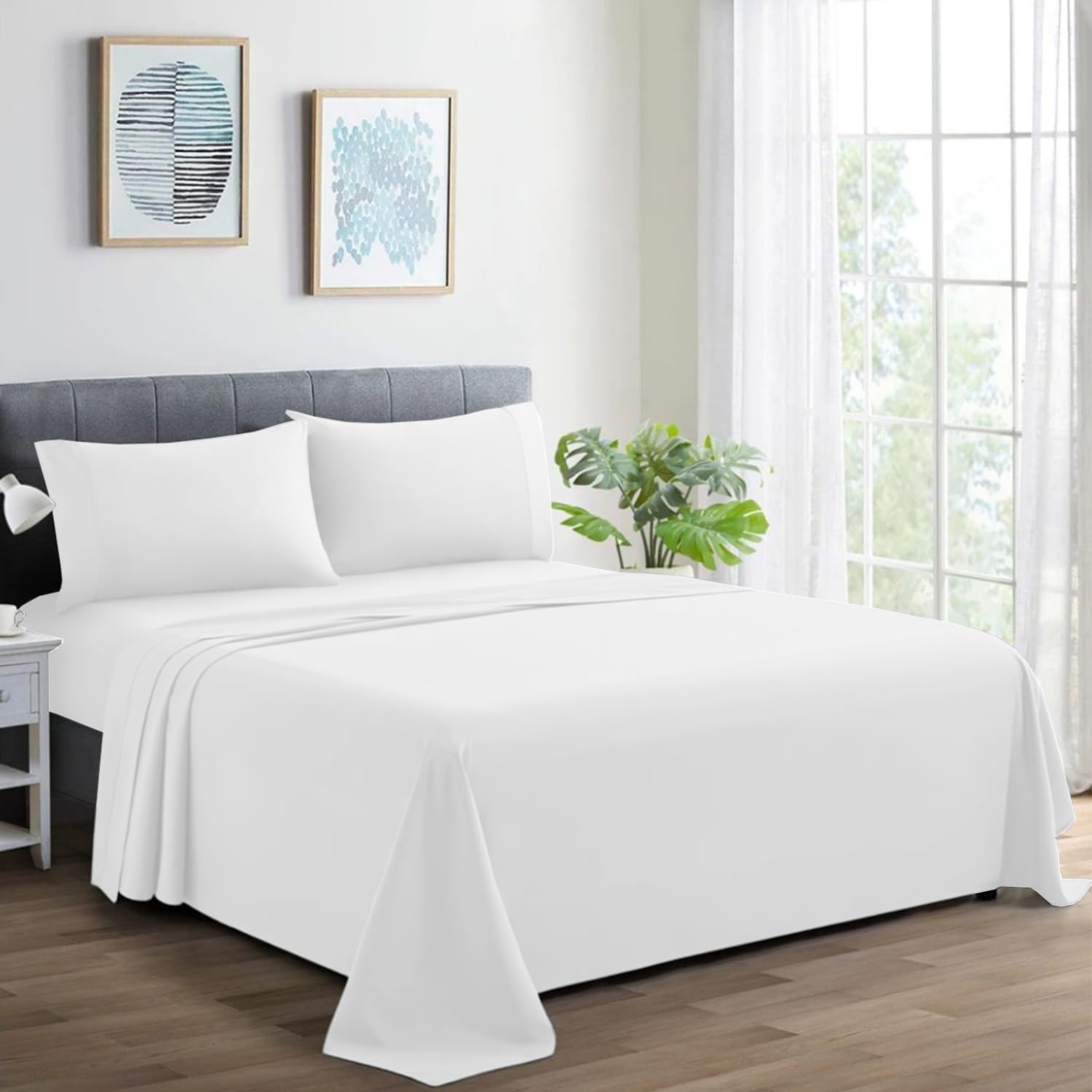 CharlottelyHues Luxury 100% Egyptian Cotton Bed Sheets - 1000 Thread Count 4-Pie...
