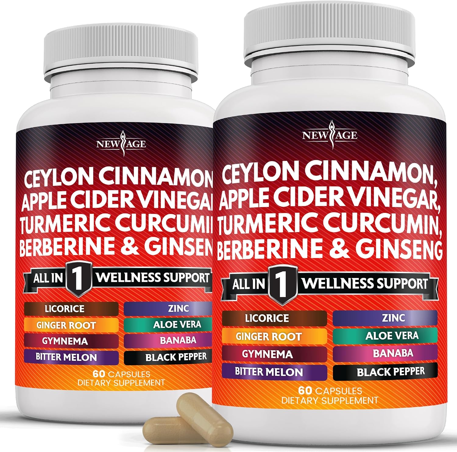 Ceylon Cinnamon 3000mg Turmeric 3000mg Apple Cider Vinegar 3000mg Ginseng 2000mg...
