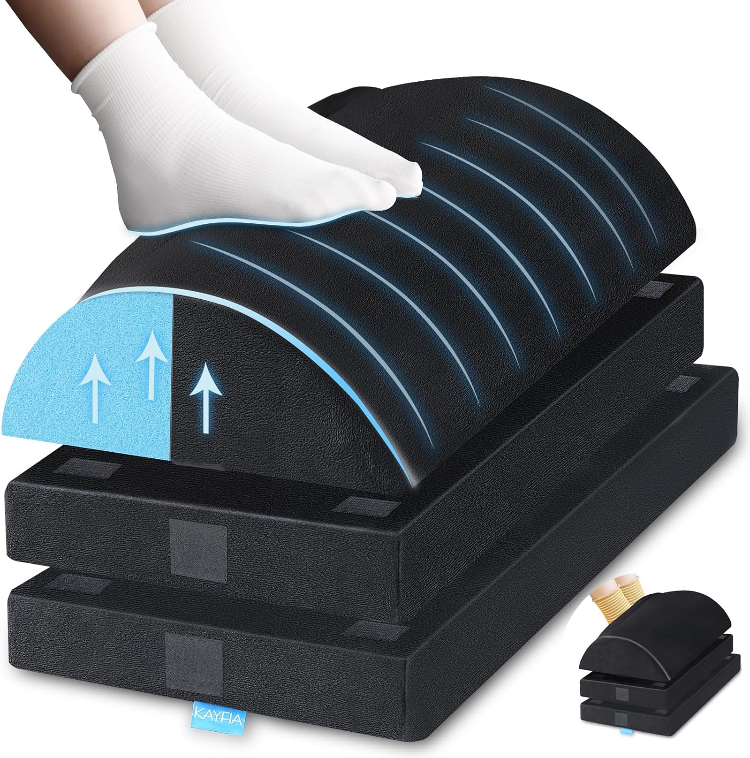 KAYFIA Foot Rest for Under Desk at Work XXL(20in) with 3 Adjustable Heights，Foo...