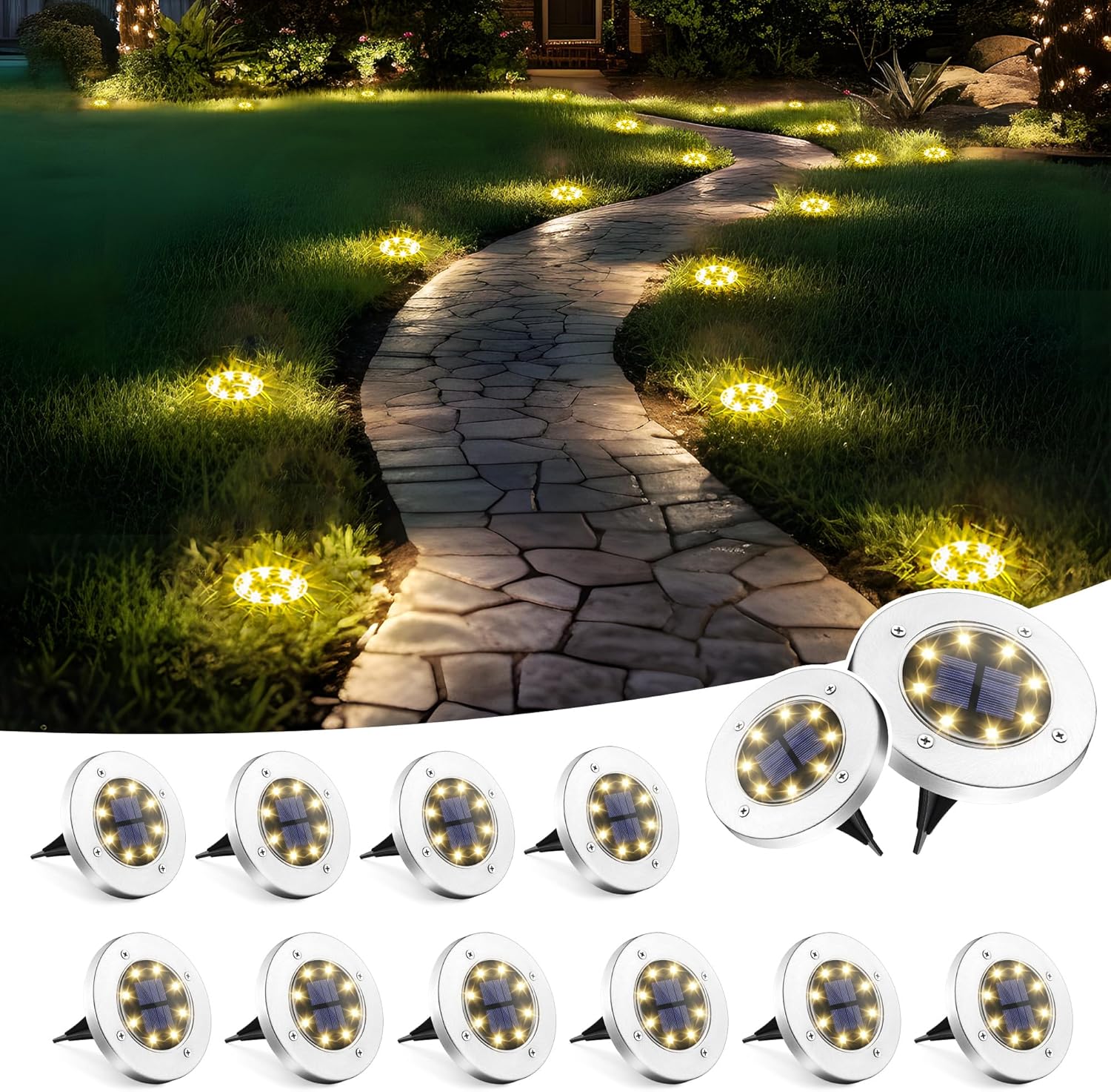 SOLPEX Solar Lights, Special Outdoor Waterproof Lighting, Innovative 12 Pack Sol...