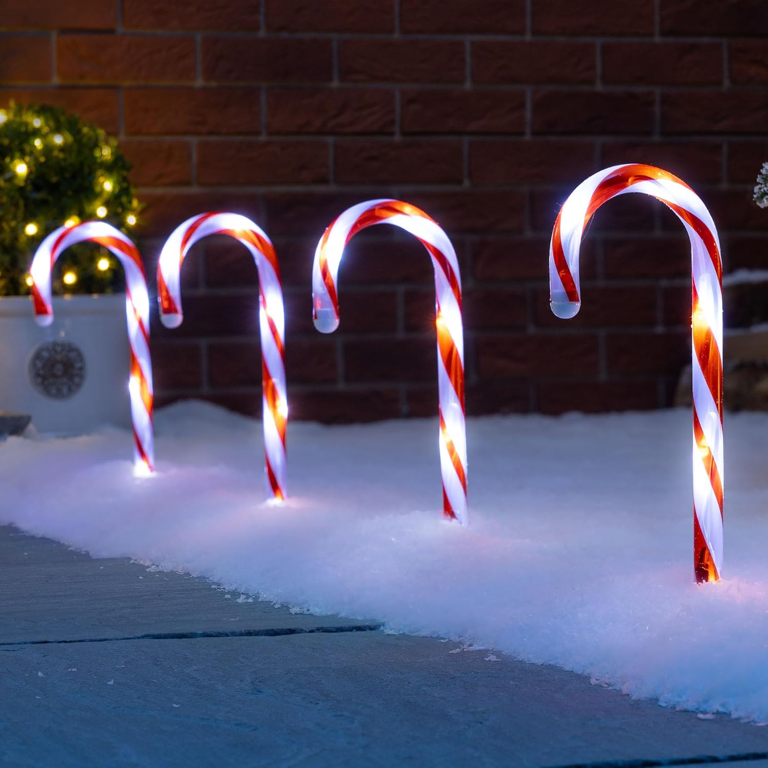 CHRISTOW Candy Cane Christmas Lights, Special Outdoor Path Stake Decorations for...