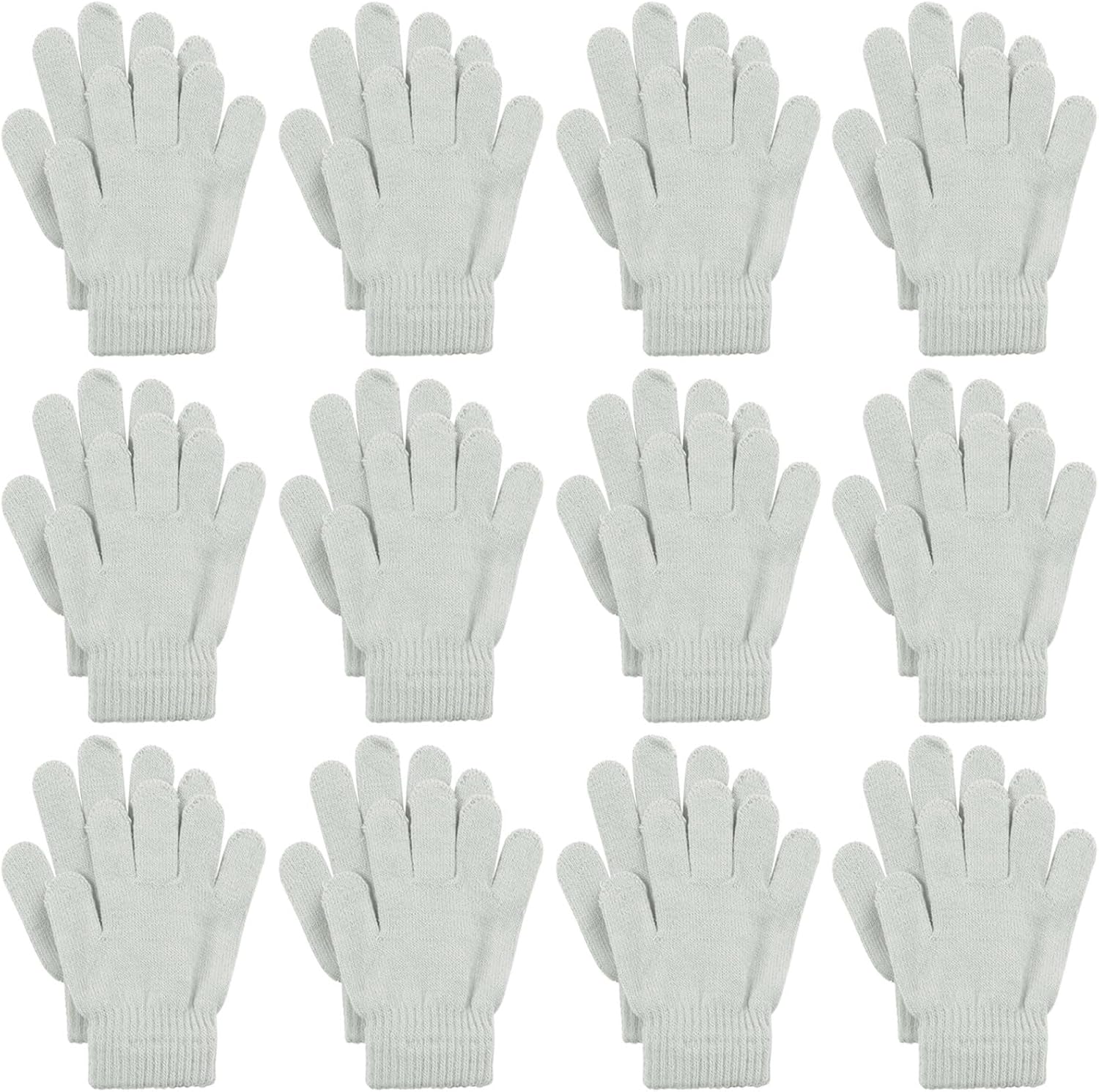 Cooraby 12 Pairs Kid's Winter Magic Gloves, Special Stretchy Warm Magic Gloves f...