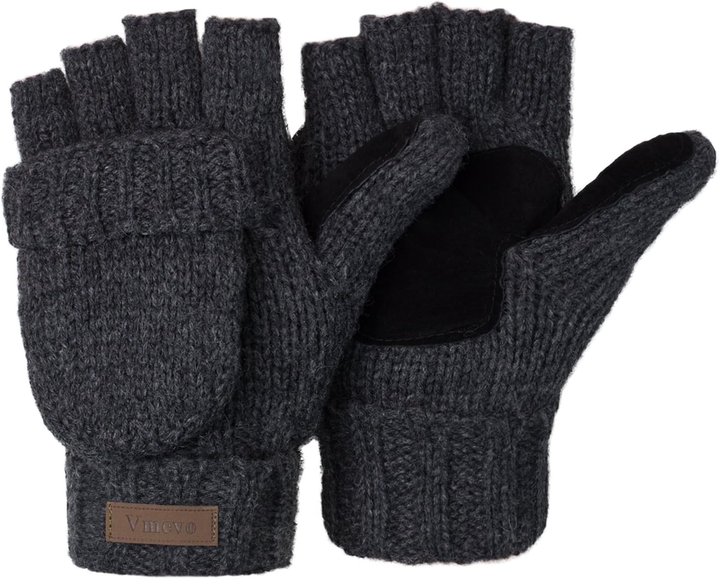 ViGrace Winter Gloves, Special Wool Gloves With Convertible Fingerless Design, I...