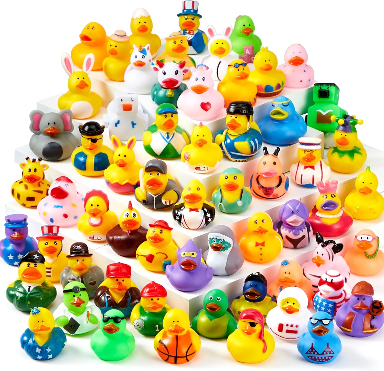 JOYIN Rubber Ducks, Special Assorted Rubber Duckie Toys with Mesh Carry Bag, Aff...