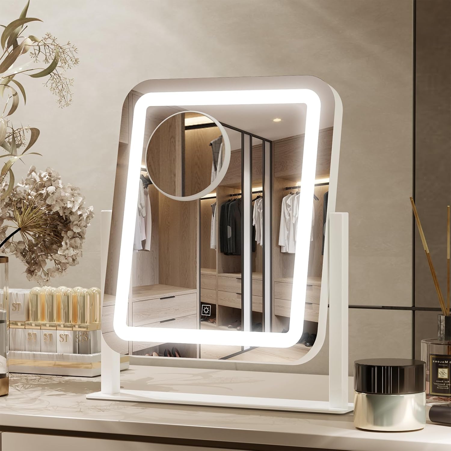 PRIMETEK Makeup Mirror, Special Vanity Mirror with Lights, Hollywood LED Lighted...