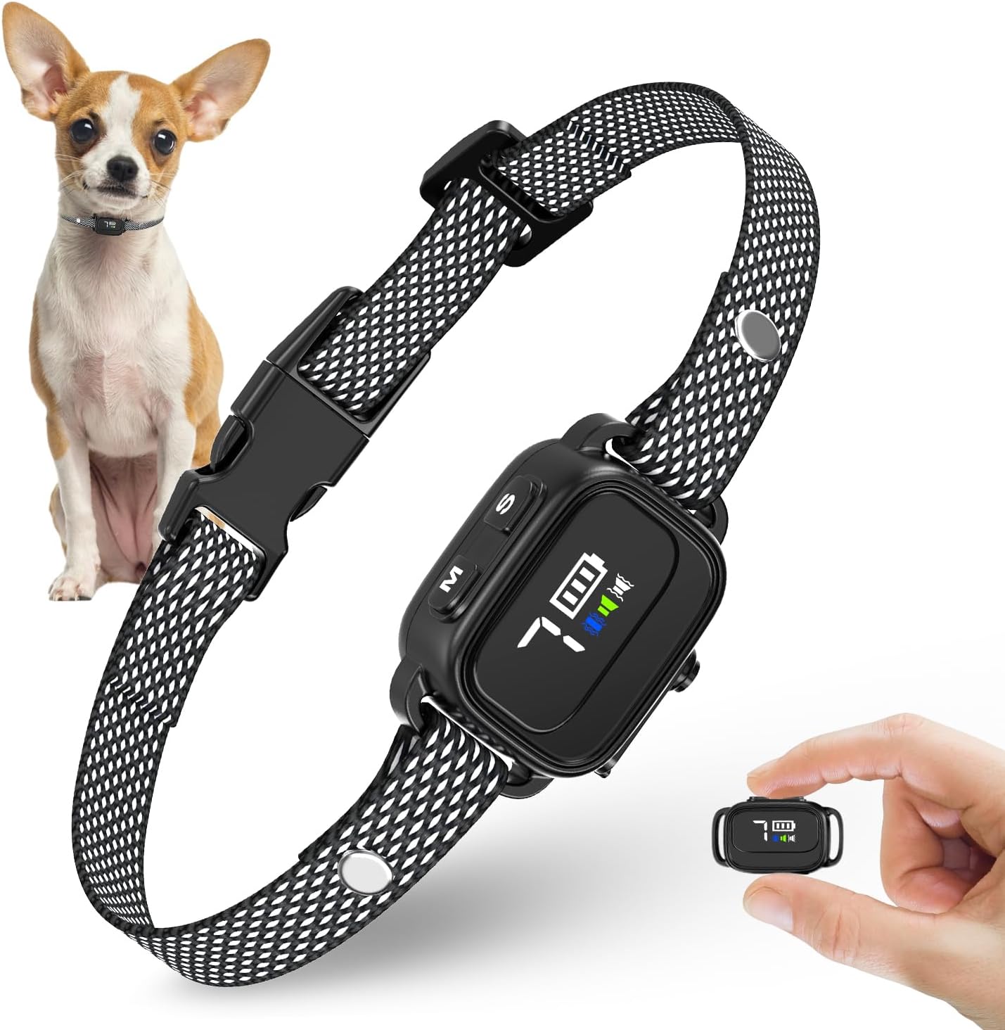 Anti-Bark Collar for Small Dogs, No Shock Barking Collars with 7 Sensitivities,...