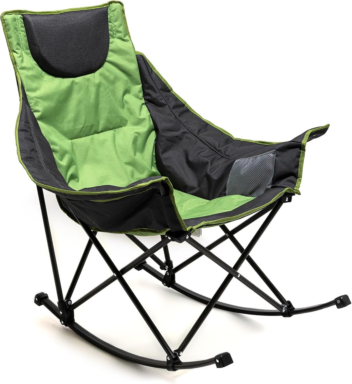 SUNNYFEEL Oversized Rocking Camping Chair, Fully Padded Patio Chair with Side Po...