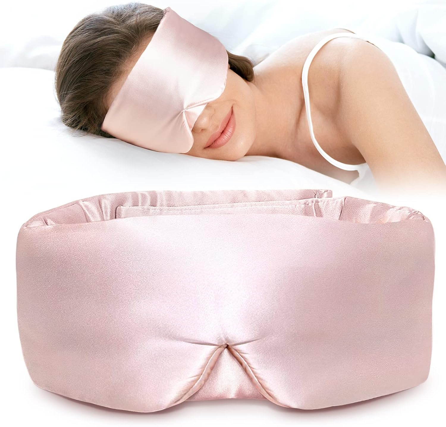 LitBear Silk Sleep Mask for Side Sleeper, Eye Mask Sleeping for Women Men 100% 2...