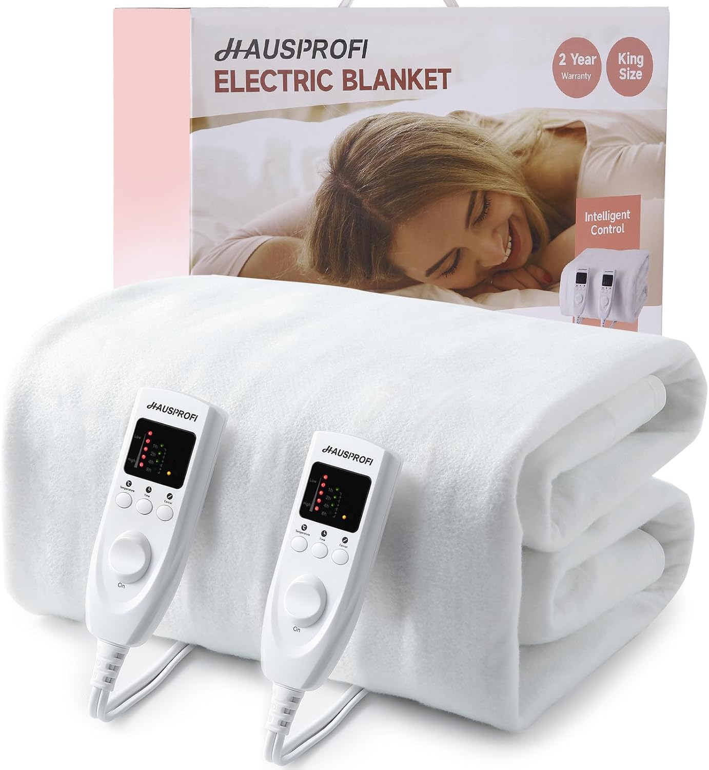 HAUSPROFI Electric Blanket King Size, Heated Underblanket Bed Warmer with Dual C...