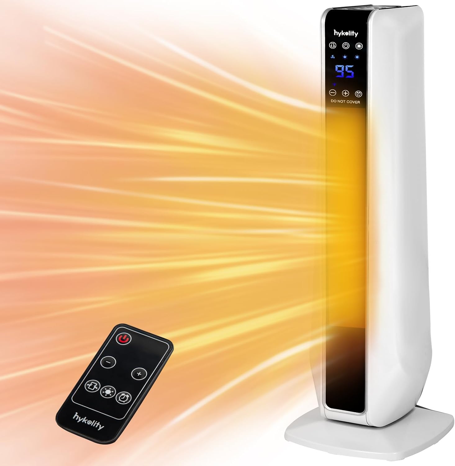 Hykolity 1500W Oscillating Ceramic Tower Space Heater, Electric Tower Heater wit...