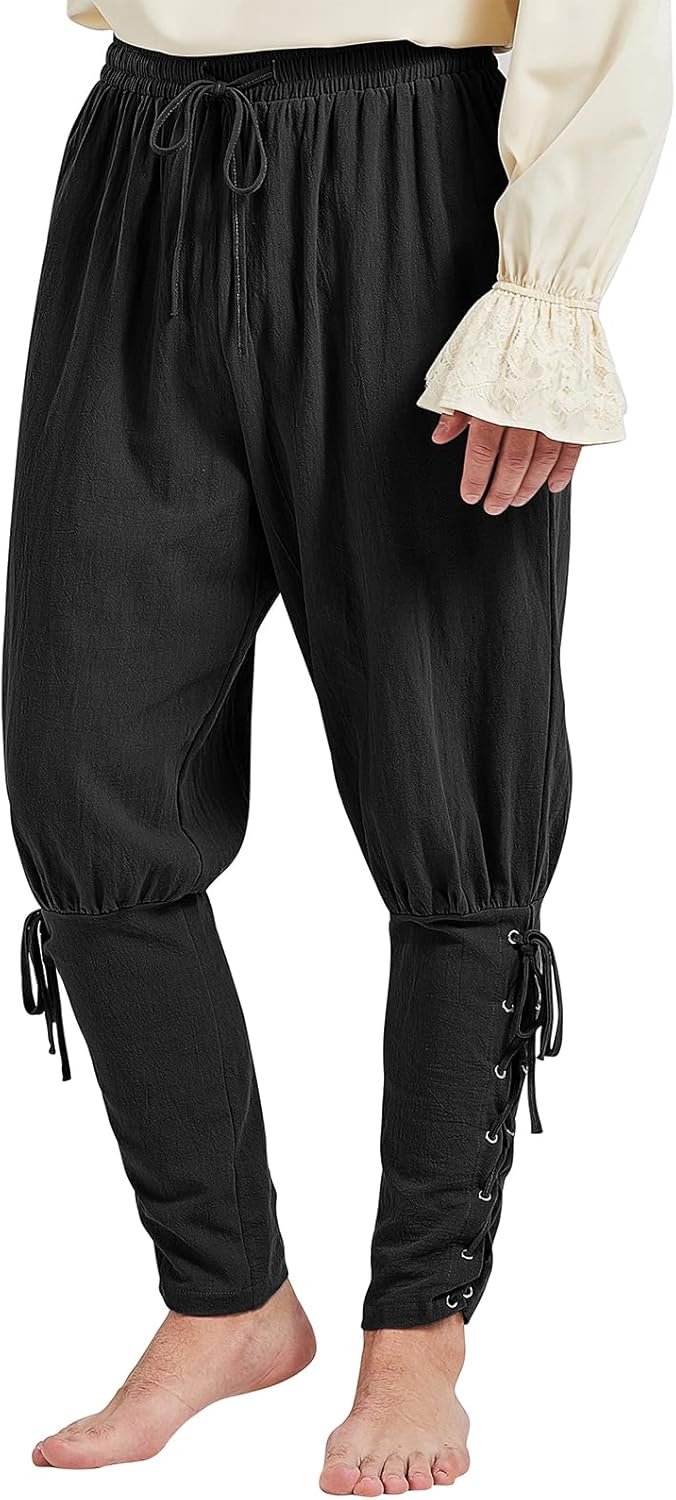 Century Star Renaissance Costume Men's Pirate Pants Medieval Ren Faire Viking Na...