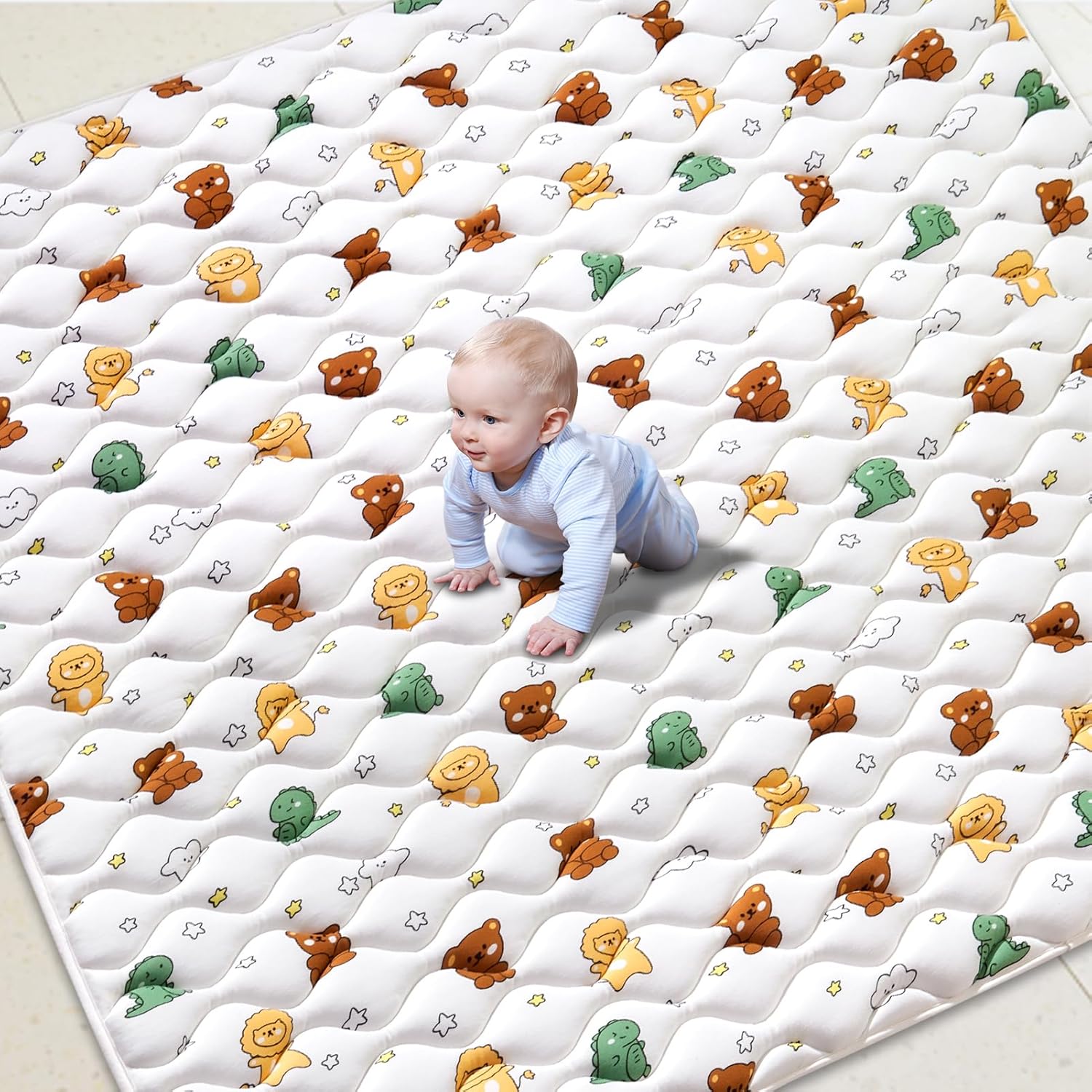 Premium Foam Baby Play Mat 79" X 63", Extra Large Soft Thicker Activity Playmats...