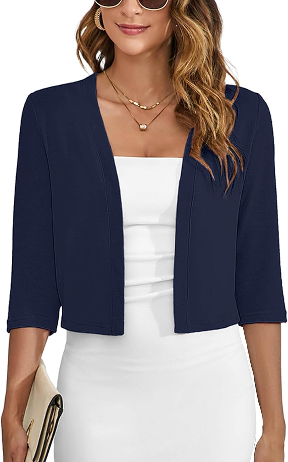 Heymoments Women's Thin Shrugs Lightweight Cropped Tops Open Front Cardigan for...