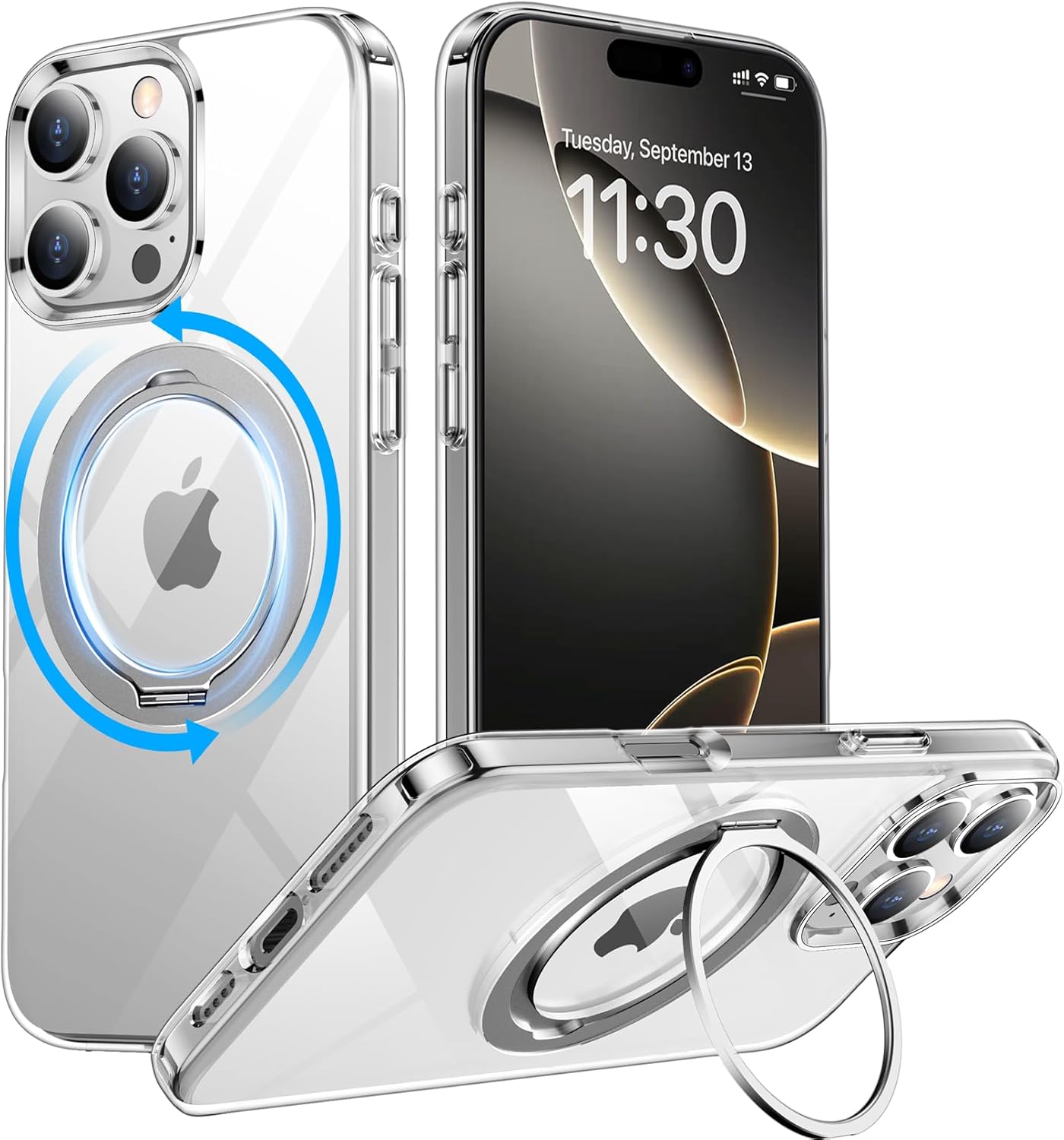 Temdan iPhone 16 Pro Case, Special 360°Rotatable Ring Stand Case, High-Quality C...