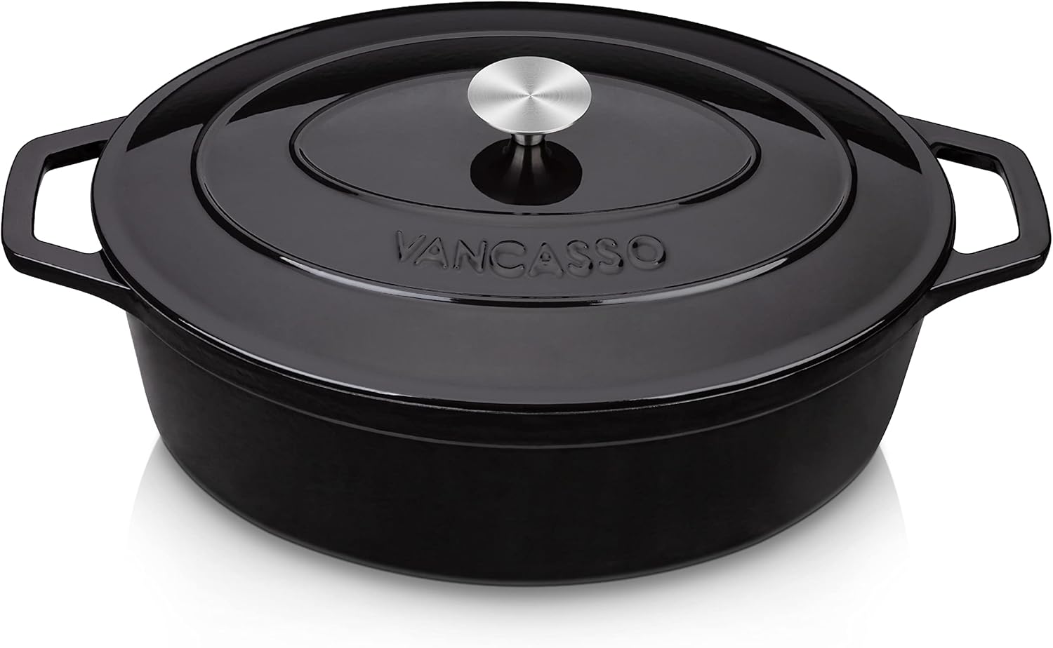 vancasso Enameled Cast Iron Dutch Oven, 9.3 Quart Dutch Oven Pot with Lid, Oval...