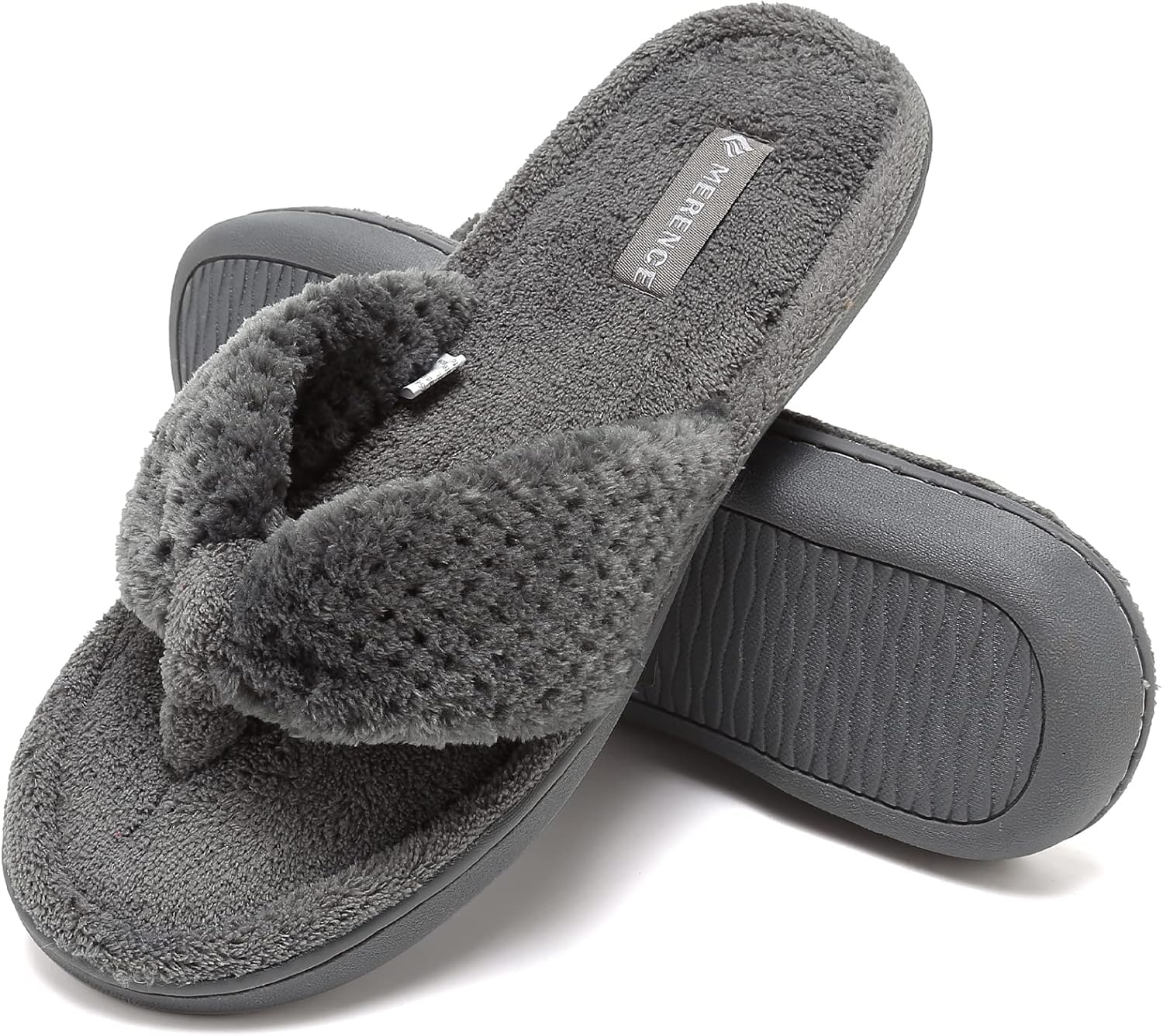 CIOR Women's Cozy Memory Foam Slippers, Special Thong Flip Flops for Indoor Comf...
