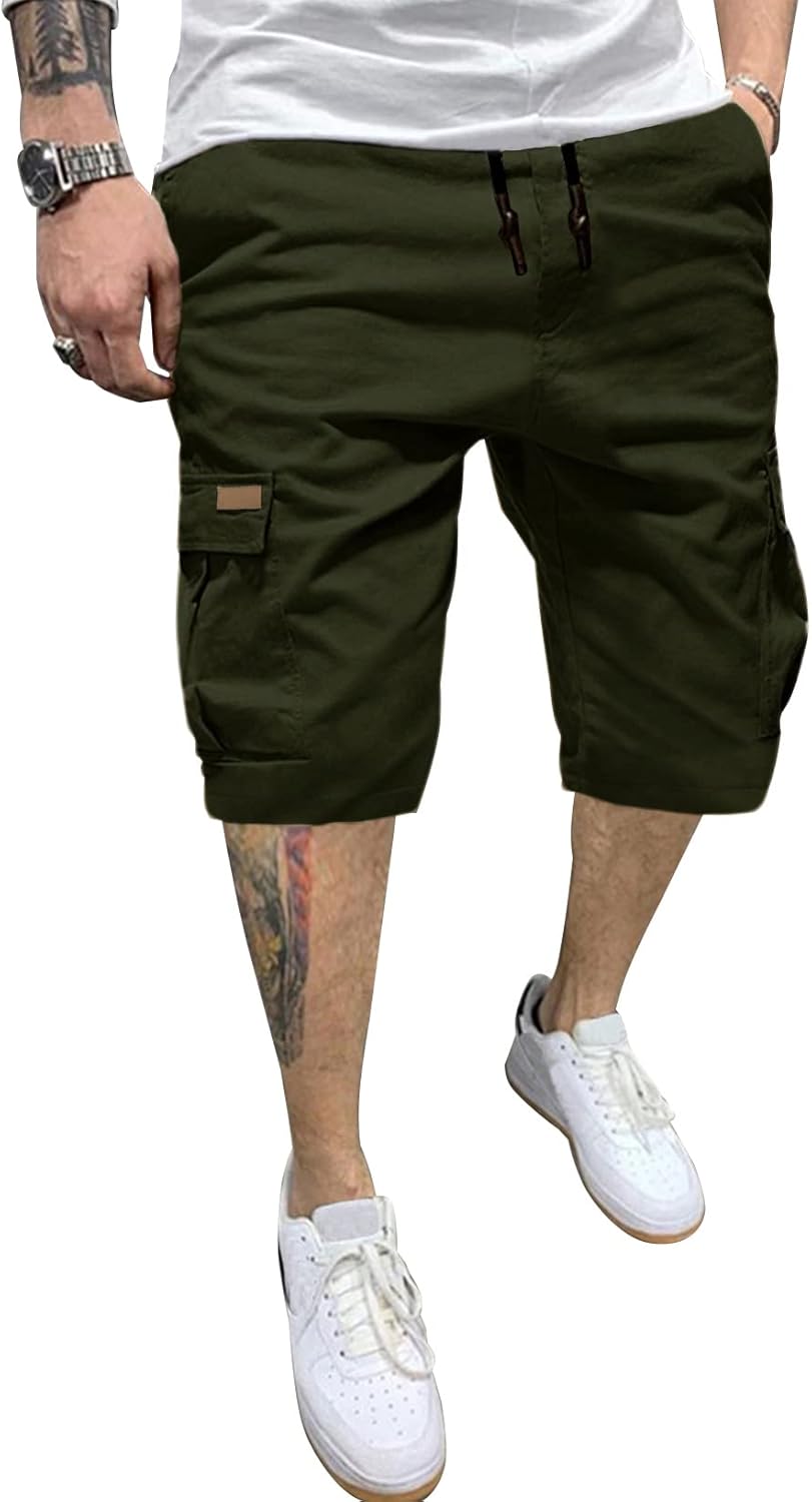 JMIERR Mens Shorts, Special Casual Twill Cargo Shorts, Innovative Cotton Drawstr...