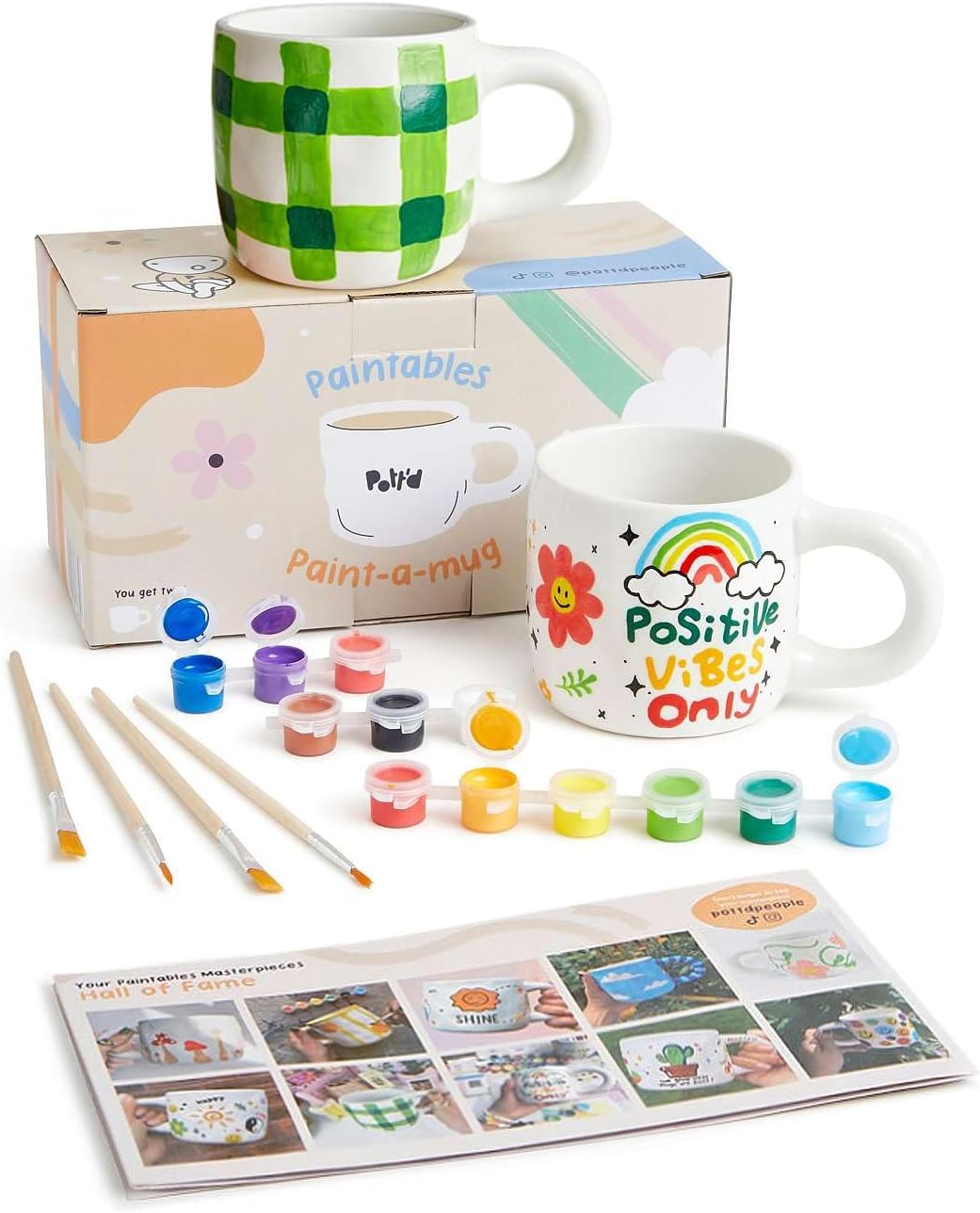 Pott'd Paintables Paint-a-Mug Kit Double Pottery Painting Kit for Adults Ceramic...