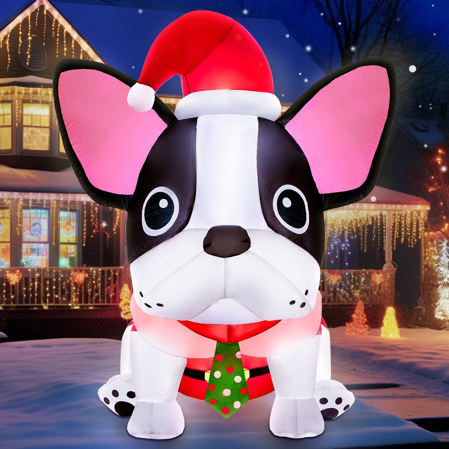 5FT Christmas Inflatables Decorations Outdoor Built-in Bright LEDs, Cute Christm...