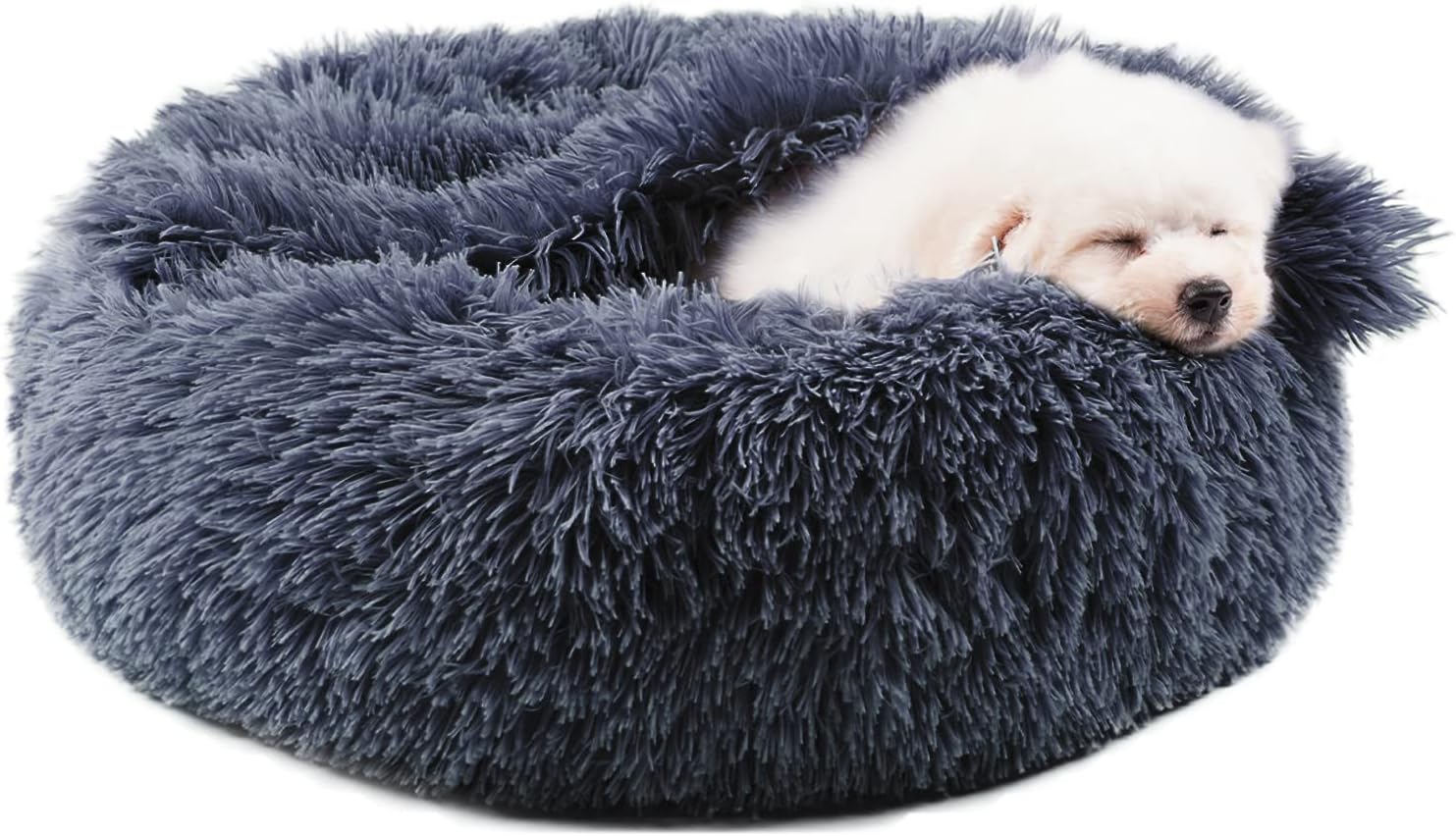Himax Dog Beds for Small Dogs, Donut Dog Bed with Blanket Attached, Calming Dog...