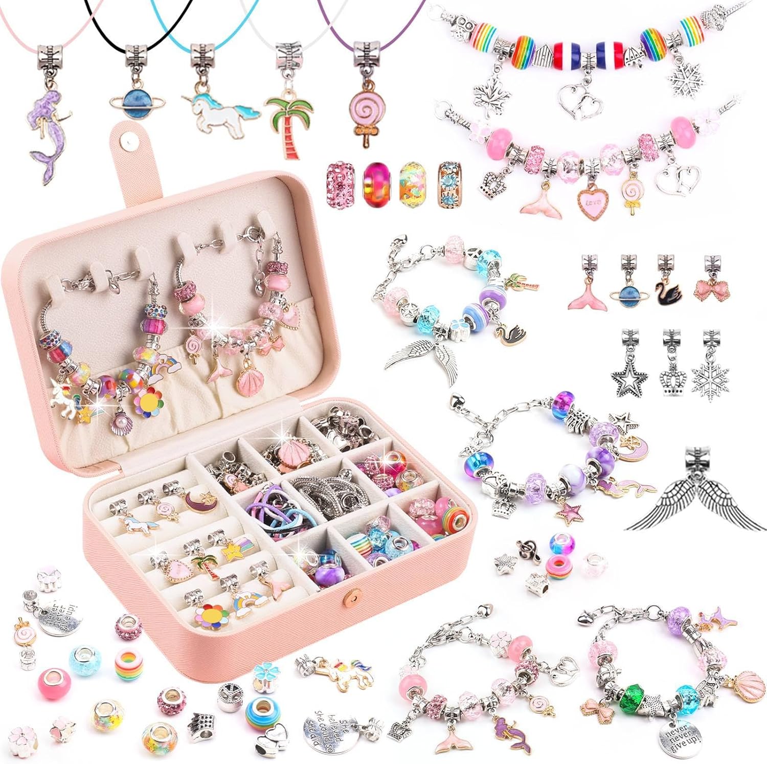 UFU Charm Bracelet Making Kit, Special Girls DIY Beaded Jewelry Making Kit, Inno...
