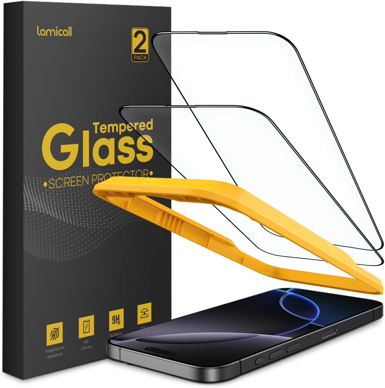 Lamicall Screen Protector, Special Top 9H Tempered Glass Film for iPhone 16 Pro...