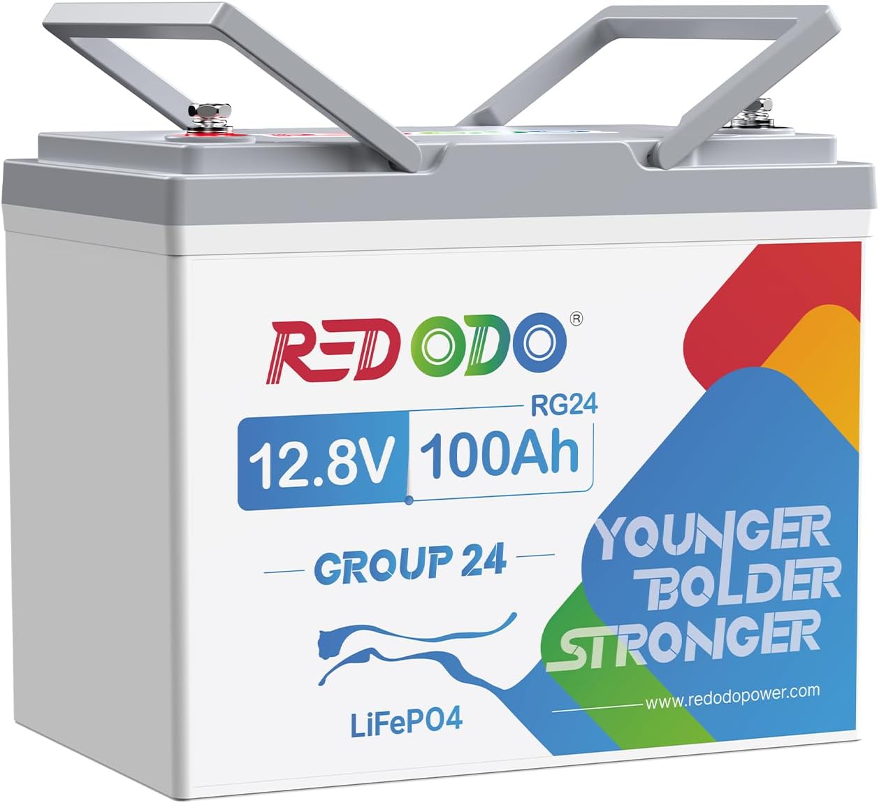 Redodo 12V 100Ah LiFePO4 Battery Group 24 Lithium Battery, Built-in 100A BMS, Ma...