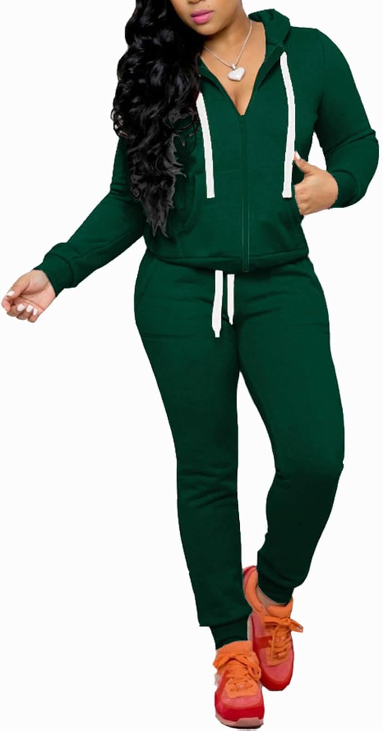 CLOCOR Track Suits for Women Set - Casual 2 Piece Outfits Sweatsuit Pocket Hoodi...