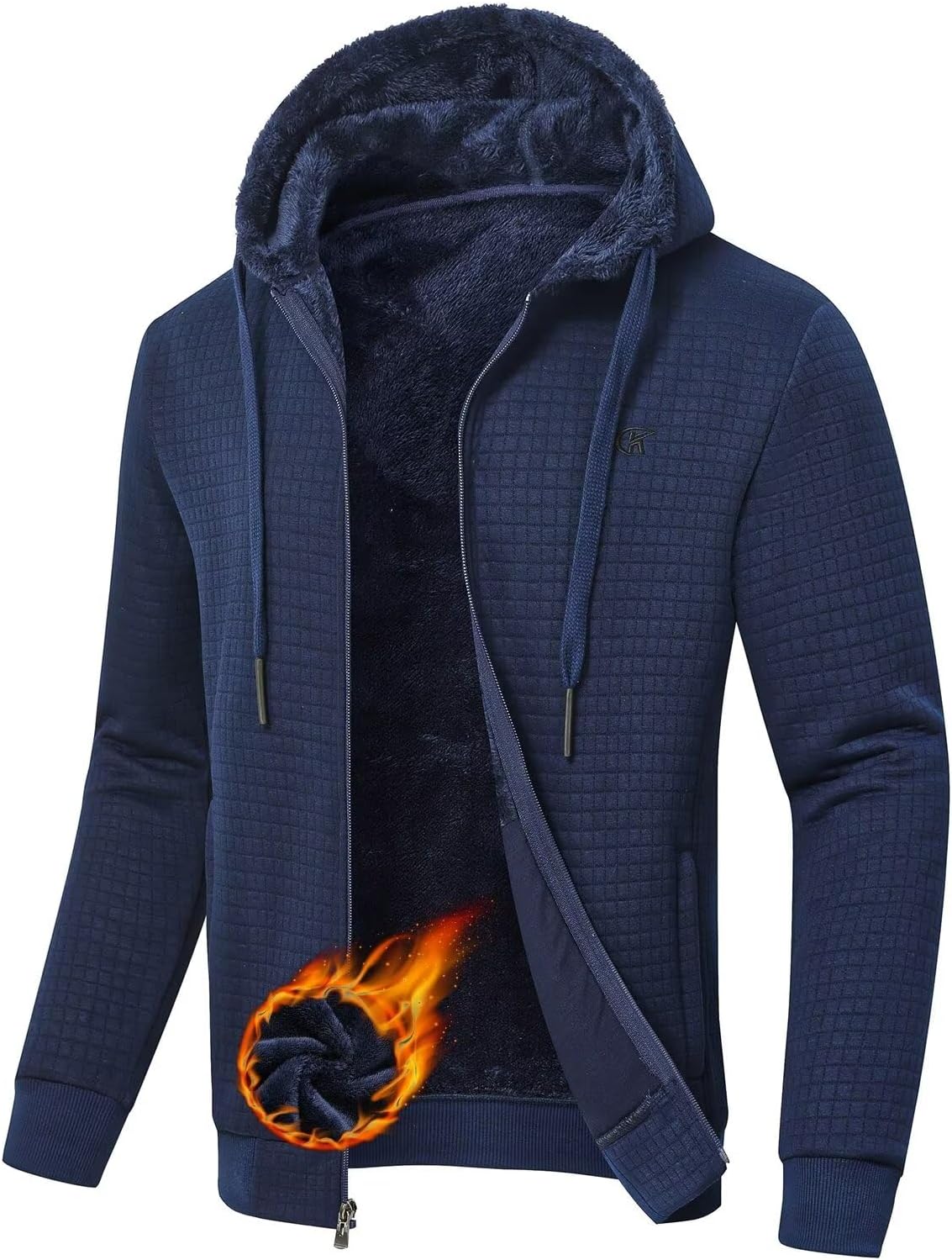 Men's Zip Up Hoodie Heavyweight Fleece Sherpa Lined Sweatshirt Jackets Winter Wa...