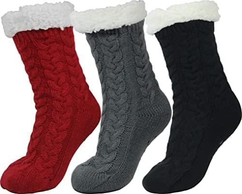 BenSorts Women Winter Thick Slipper Socks, Special Non Slip Warm Fuzzy Socks wit...