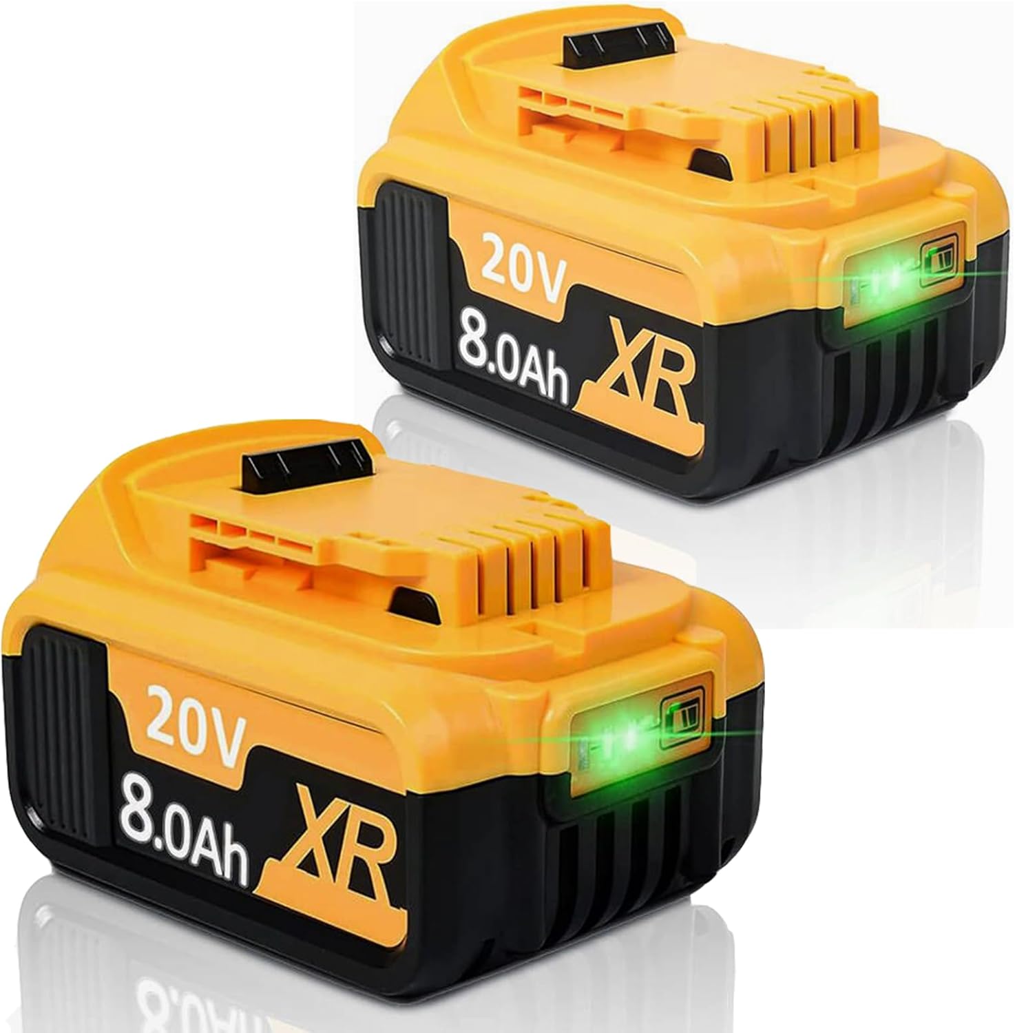High capacity 18V 8.0h/8000mAh 2X 18V/20V Li-Ion replacement battery for Dewalt...