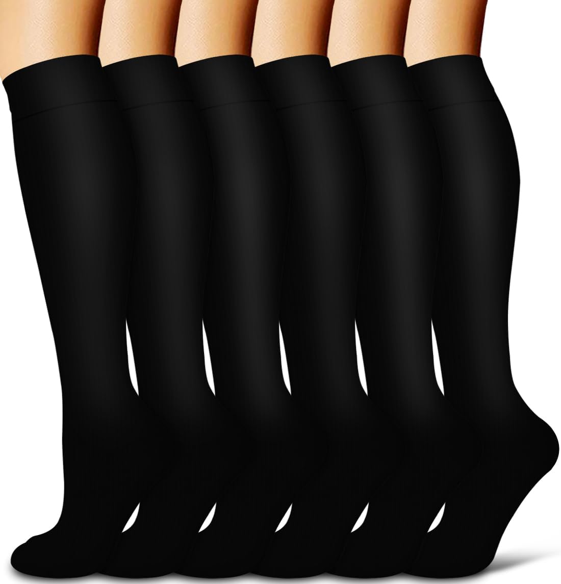 COOLOVER Copper Compression Socks for Women and Men(6 Pairs)-Best Support for Ru...