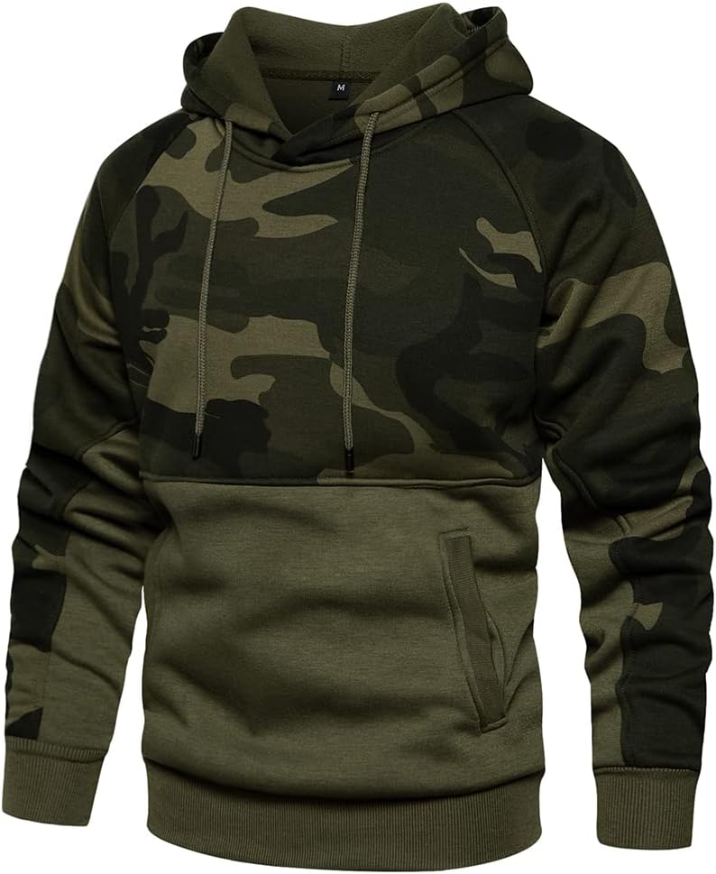 DUOFIER Hoodies for Men Pullover Hooded Sweatshirt with Kange Pocket Large Camo...