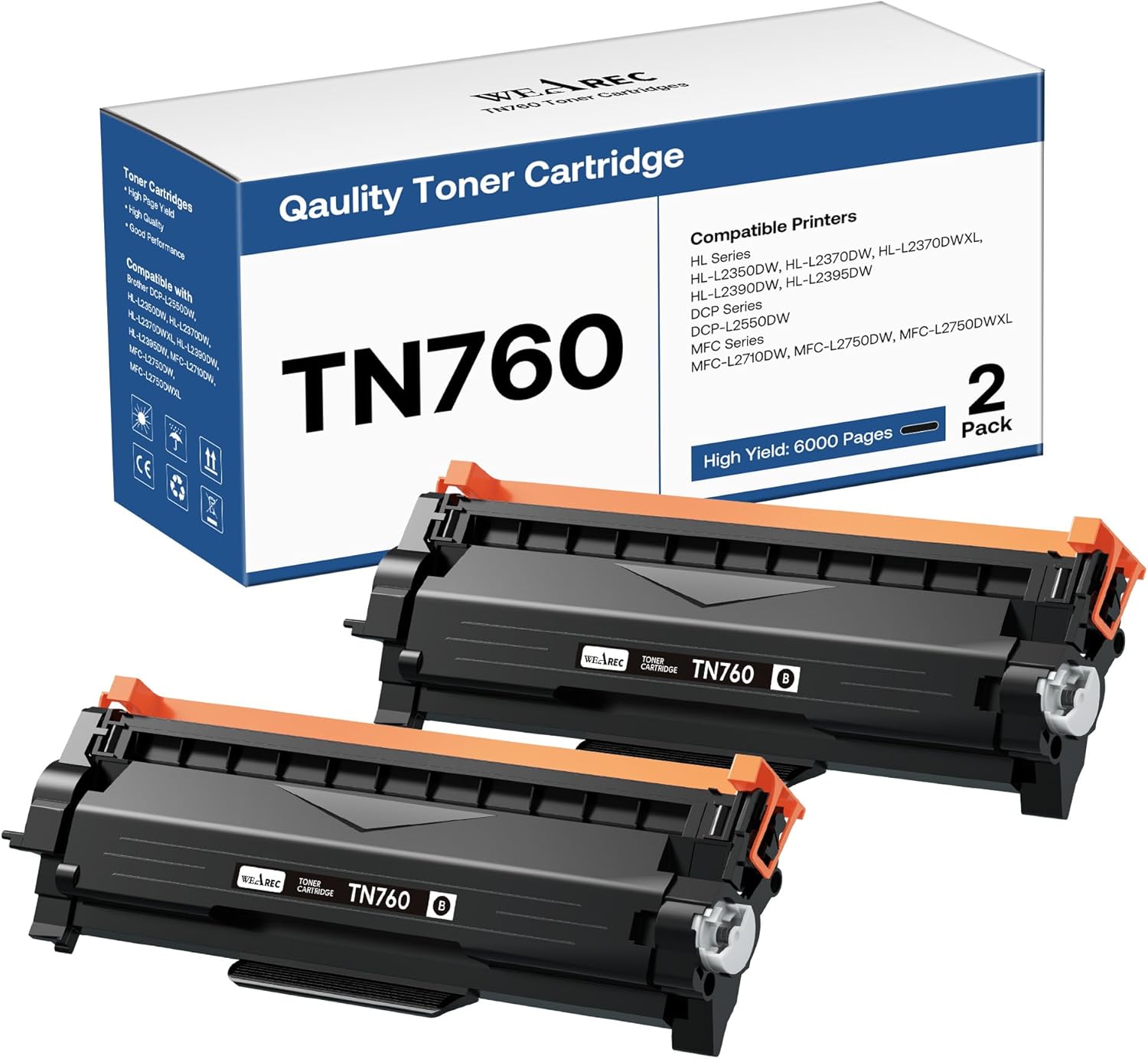 TN760 Toner Cartridges Replacement for Brother Toner TN-730/TN-760 Compatible HL...