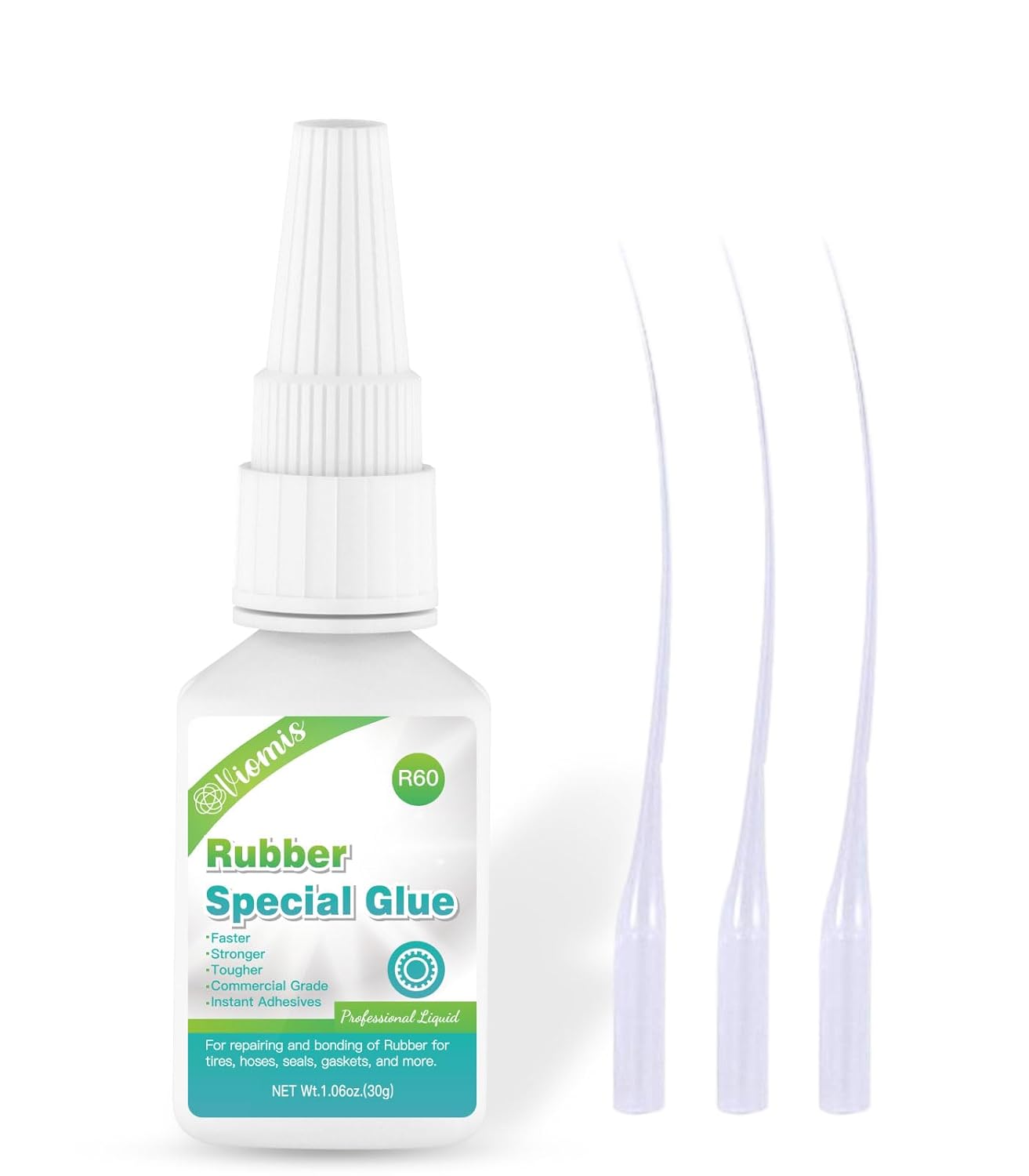 Viomis 30g Rubber Glue, Special Instant Super Glue for Rubber, Fast Dry Strong S...