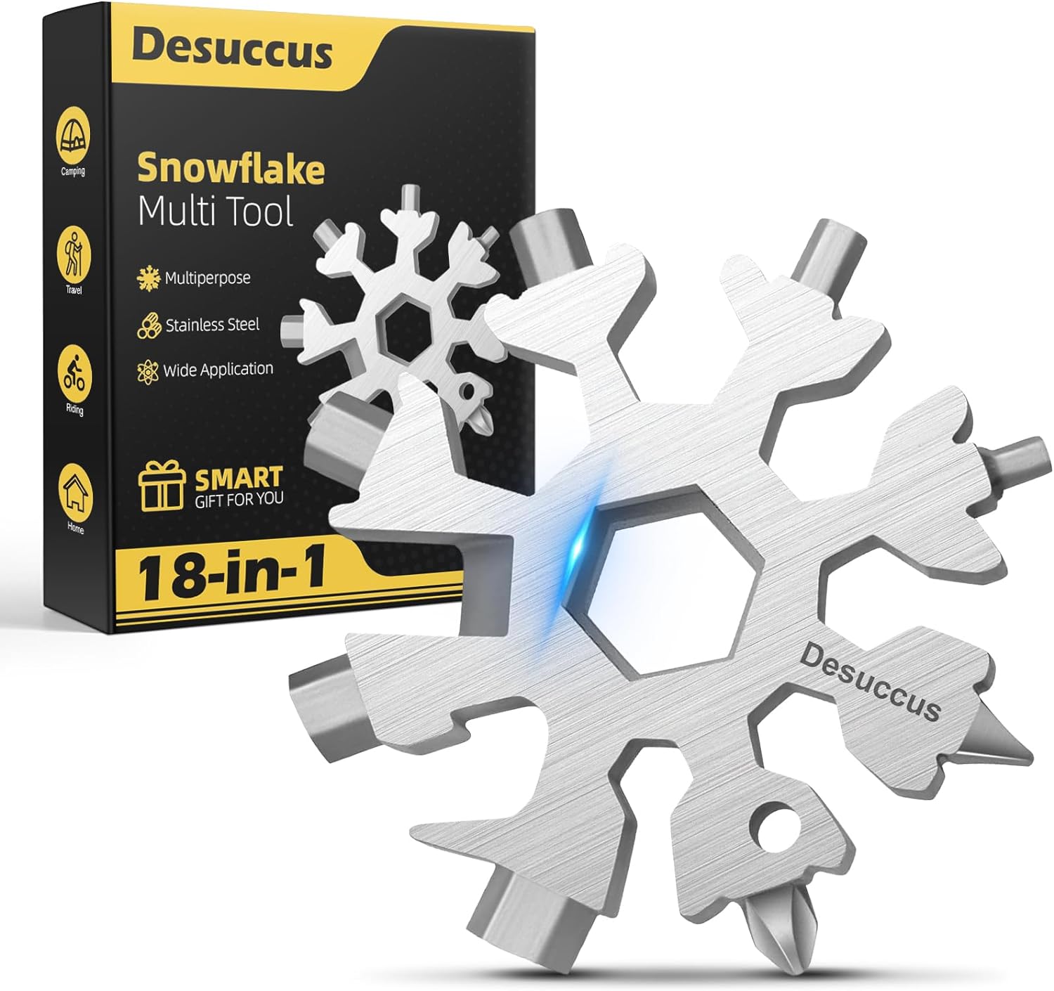 Desuccus Snowflake Multi Tool, Innovative 18-in-1 Snowflake Tool with Stainless...