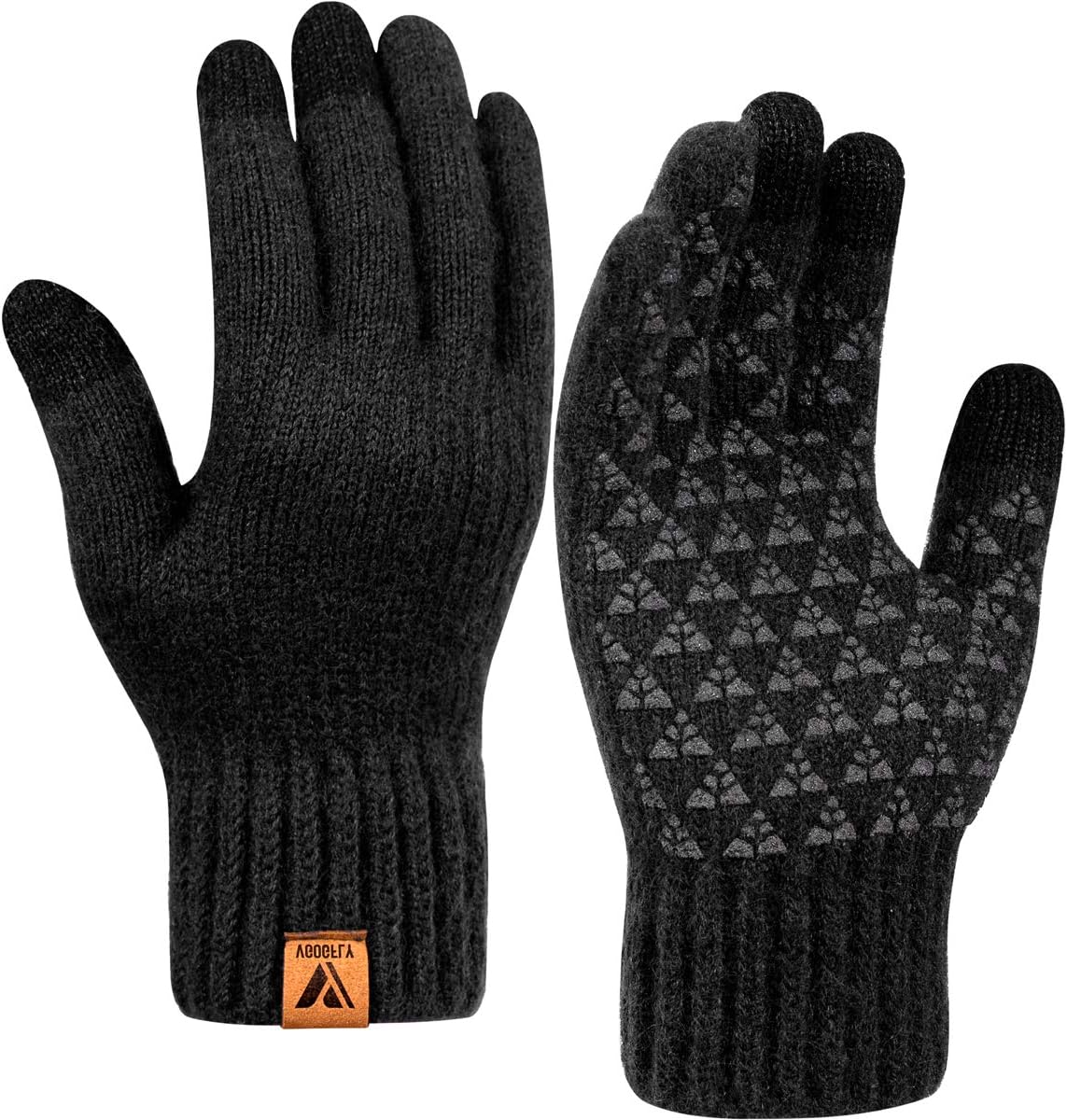Vgogfly Winter Knit Gloves Warm Full Fingers Men Women with Upgraded Touch Scree...