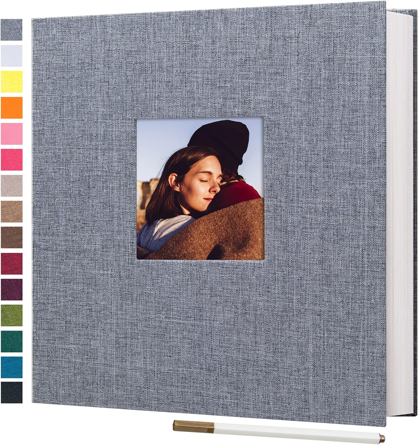 potricher Large Photo Album Self Adhesive 3x5 4x6 5x7 8x10 10x12 Pictures Linen...