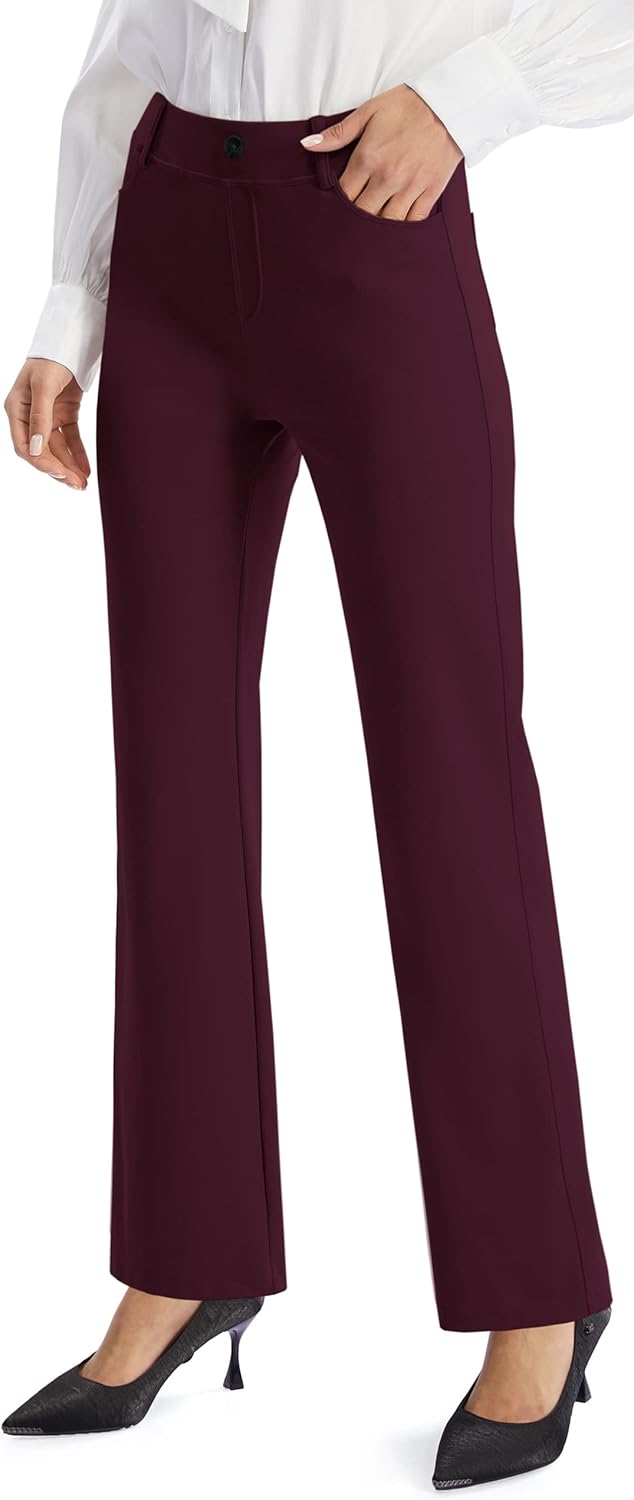 AFITNE Women's 2024 Fall Yoga Dress Pants Stretchy Work Slacks Straight Leg Busi...