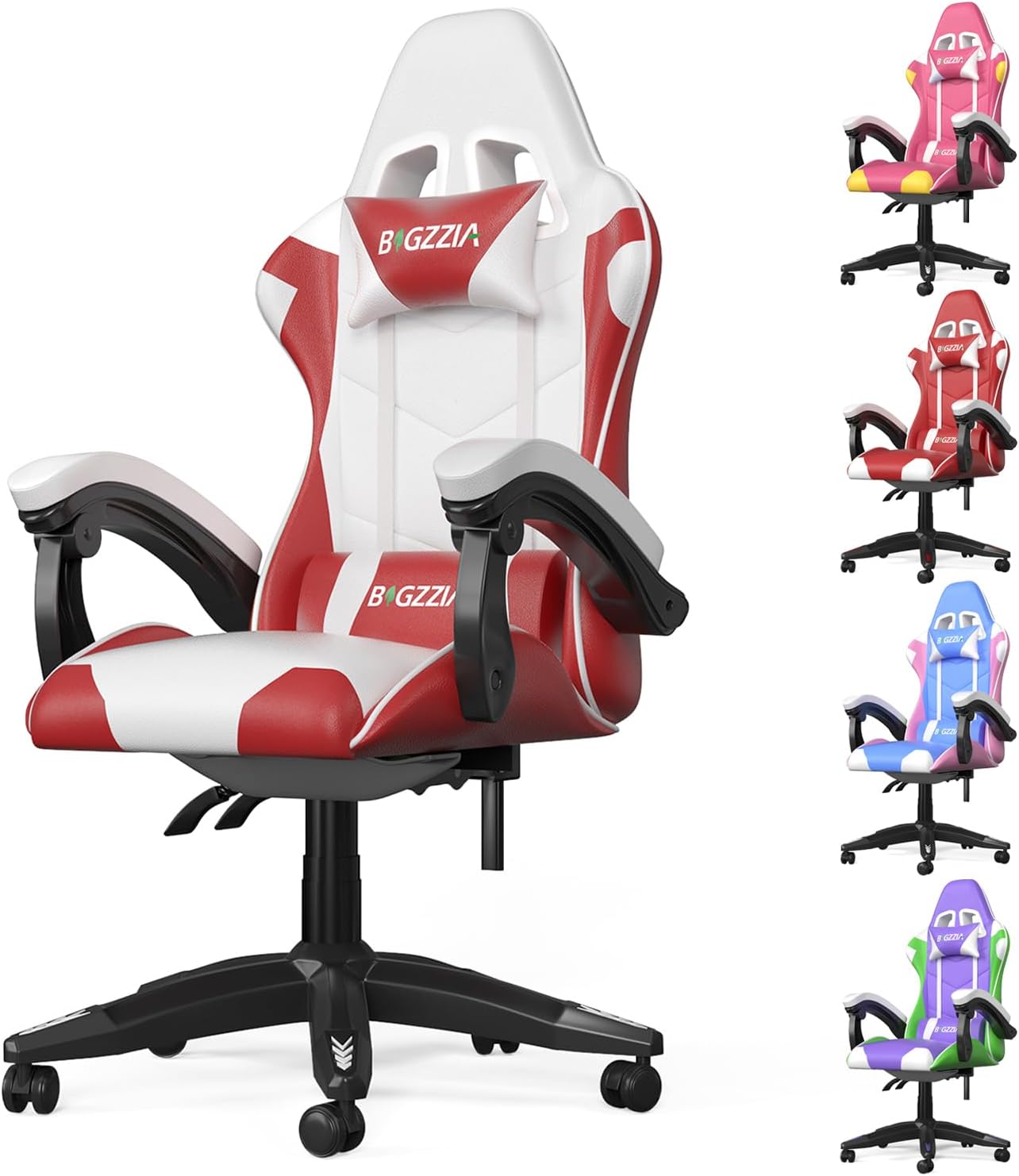 bigzzia Gaming Chair, Ergonomic Computer Chair, Office Chair High Back Leather D...