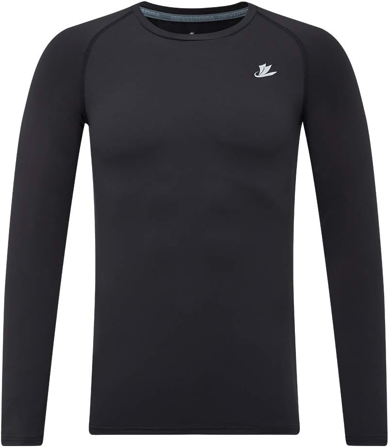 DEVOROPA Youth Boys Compression Shirt Long Sleeve Football Baseball Undershirt Q...