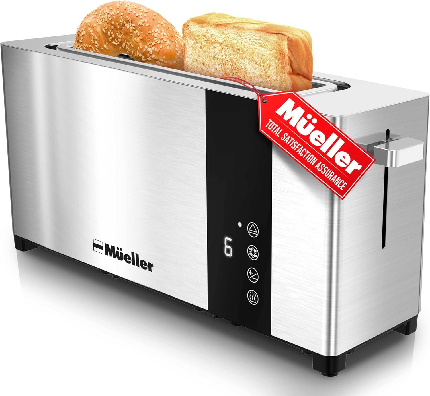 Mueller UltraToast Full Stainless Steel Toaster 2 Slice, Long Extra-Wide Slots w...