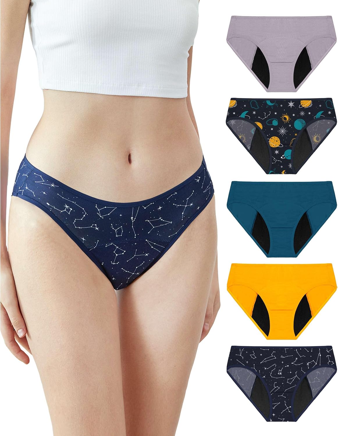 Neione Period Underwear Menstrual Panties Comfortable Modal Bikini Cheeky Briefs...